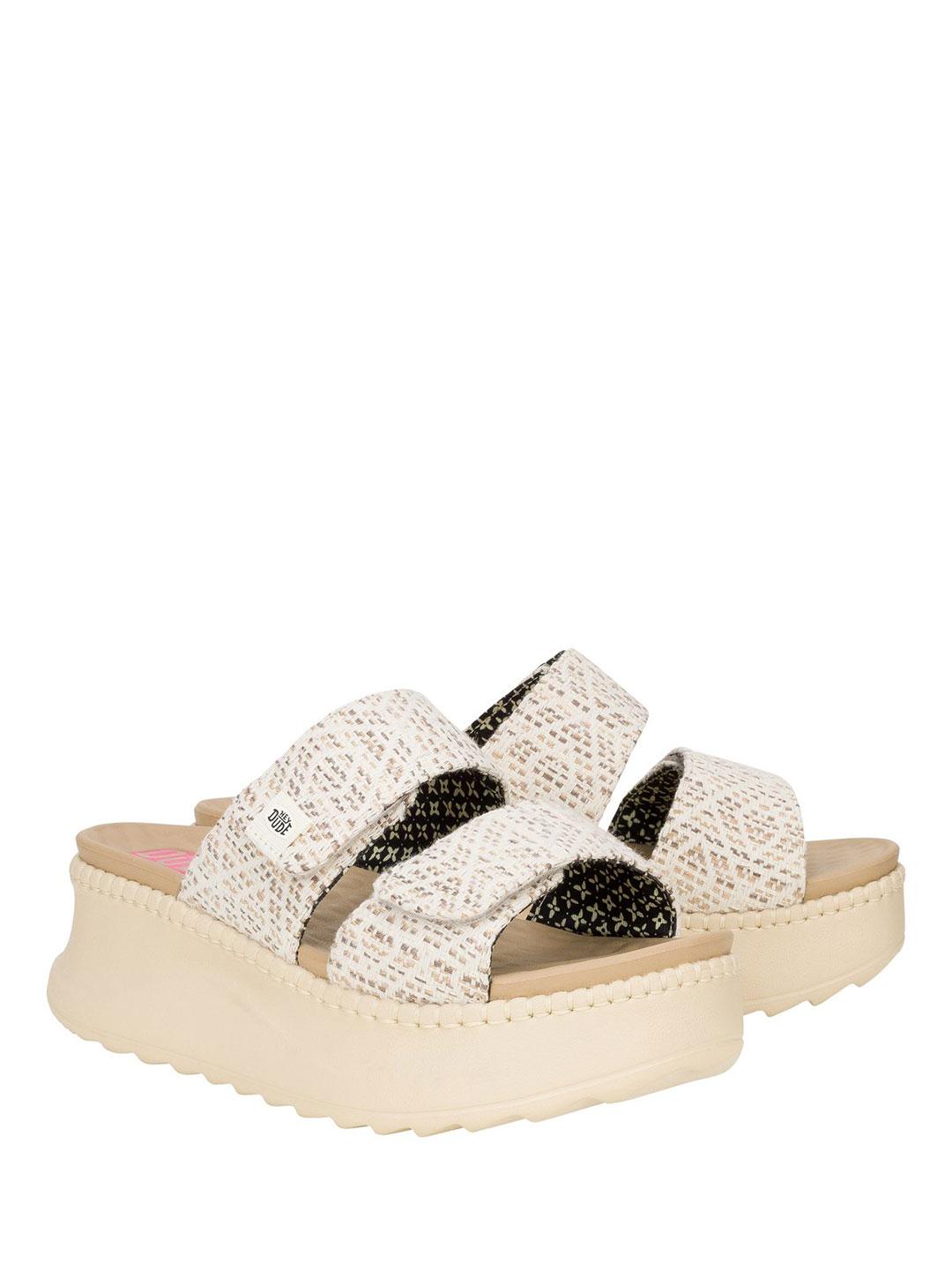 Hey Dude Delray sandali beige con zeppa 43210 BEIGE HEY DUDE