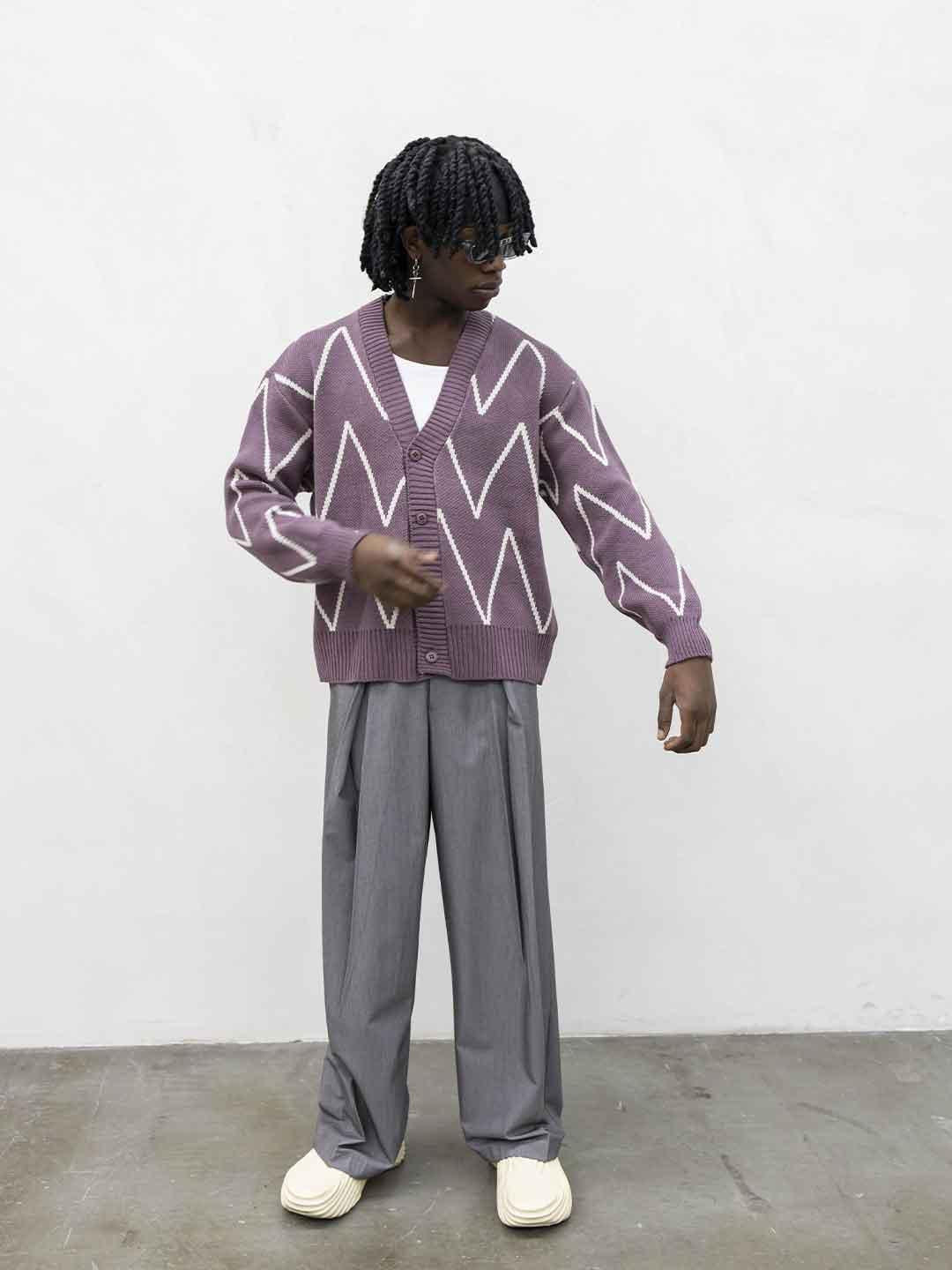 Tokyo cardigan viola e bianco TCK009 VIOLA TOKYO