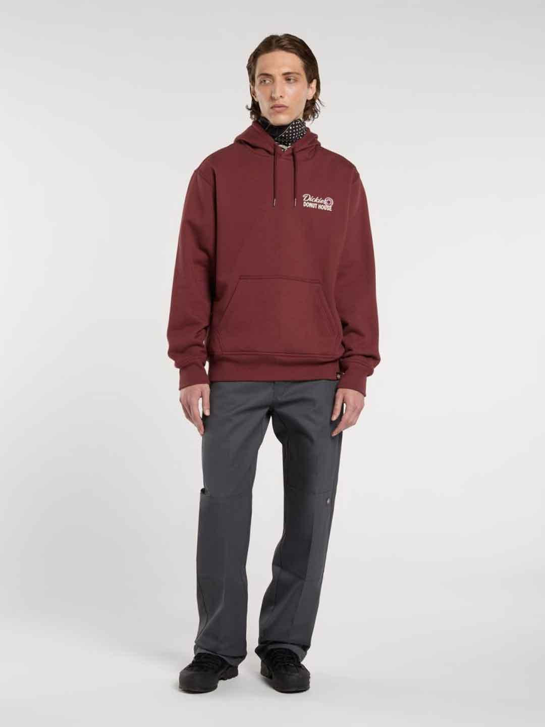 Dickies Donut House felpa bordeaux DK0A88ATL161 BORDEAUX DICKIES