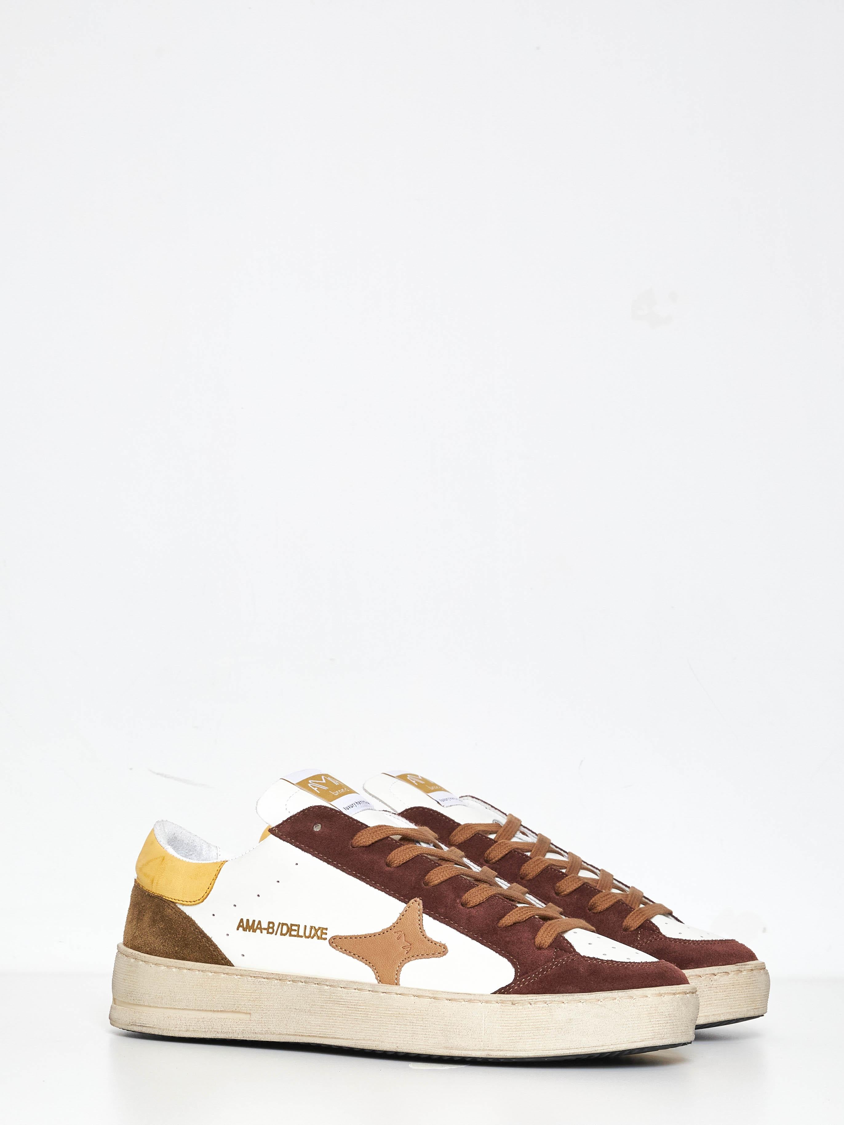 Ama Brand 2960 sneakers bianco con tab senape 2960 BIANCO AMA BRAND