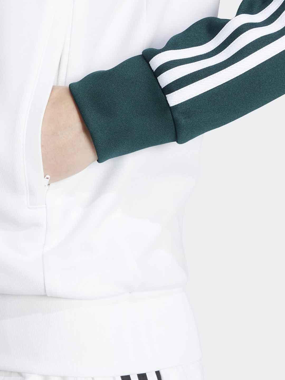 Adidas felpa bianca e verde JY1293 BIANCO ADIDAS