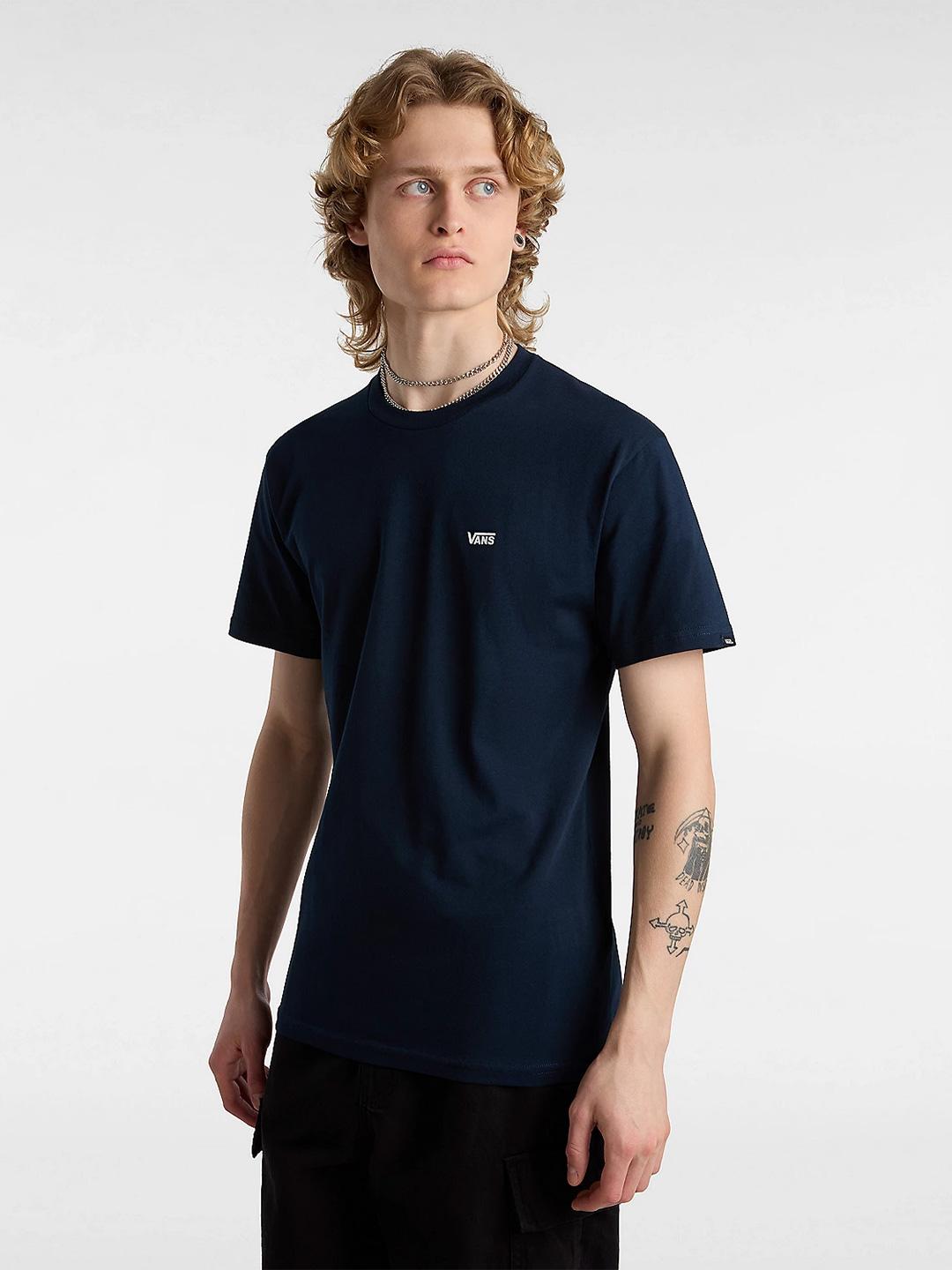 Vans Left Chest t-shirt blu con logo bianco VN0A3CZENAV1 BLU VANS