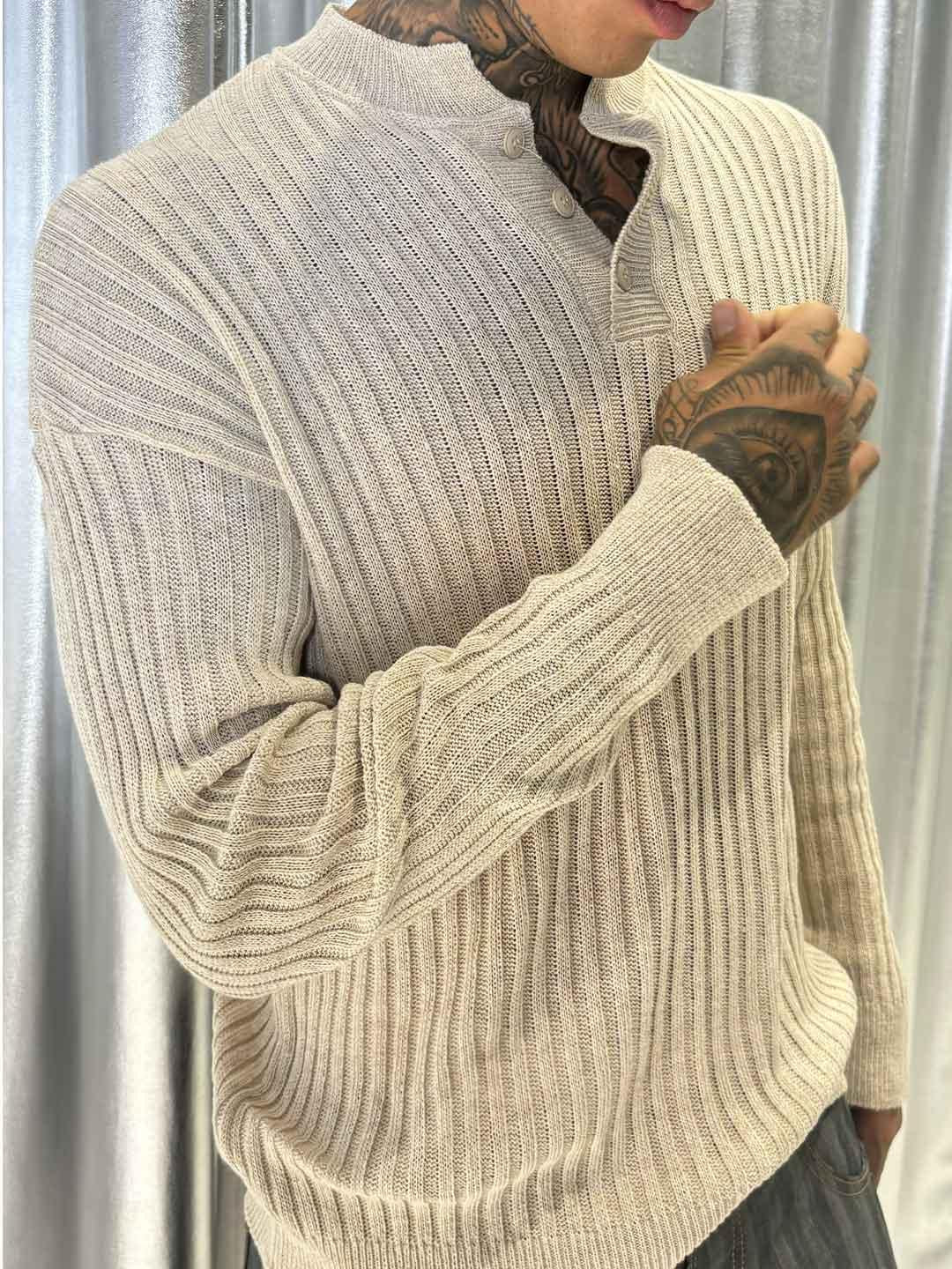 All Or Nothing polo beige con bottoni ALEMAGOU BEIGE ALL OR NOTHING