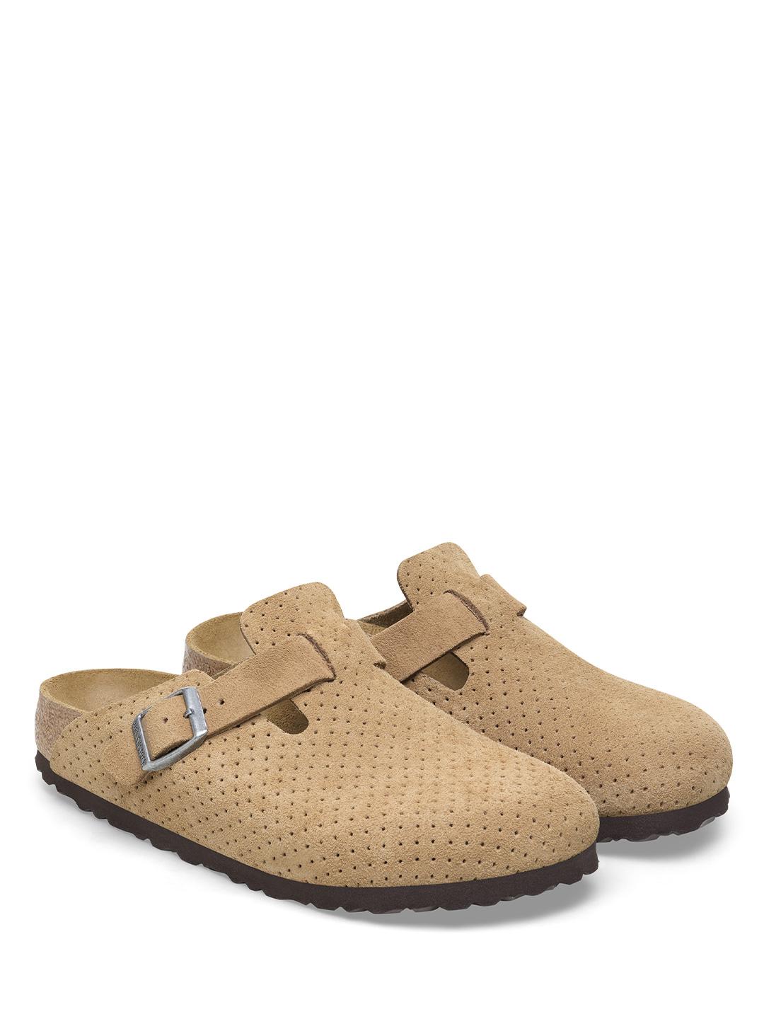 Birkenstock Boston sabot beige in pelle scamosciata stampata 1027014 BEIGE BIRKENSTOCK