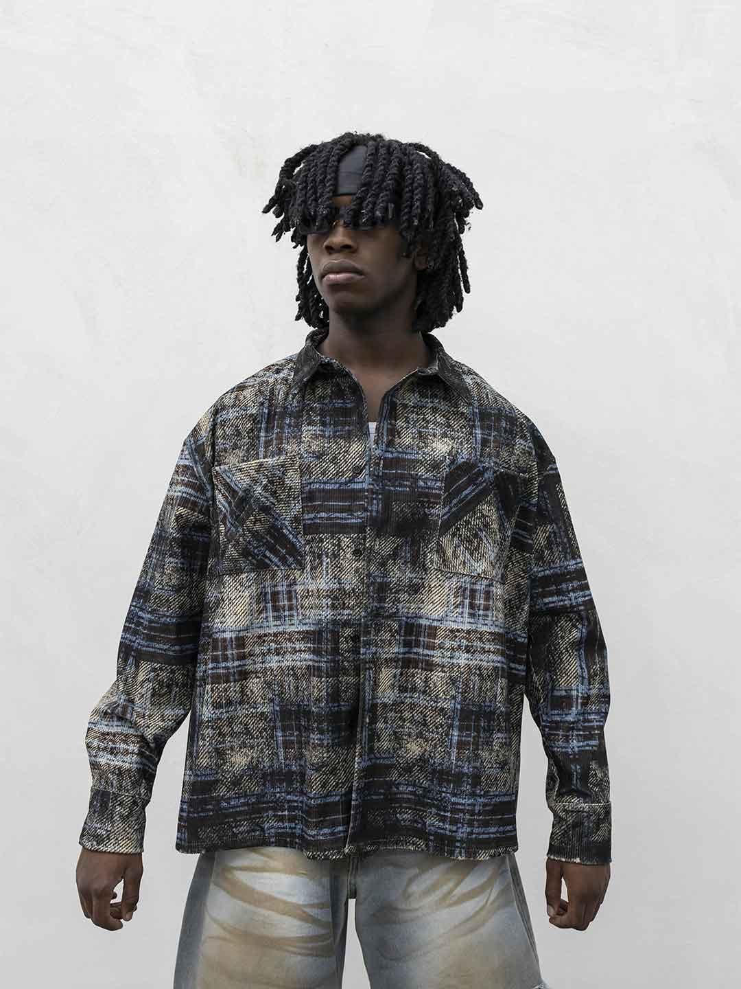 Present Day camicia marrone a righe PRS063 MARRONE PRESENT DAY