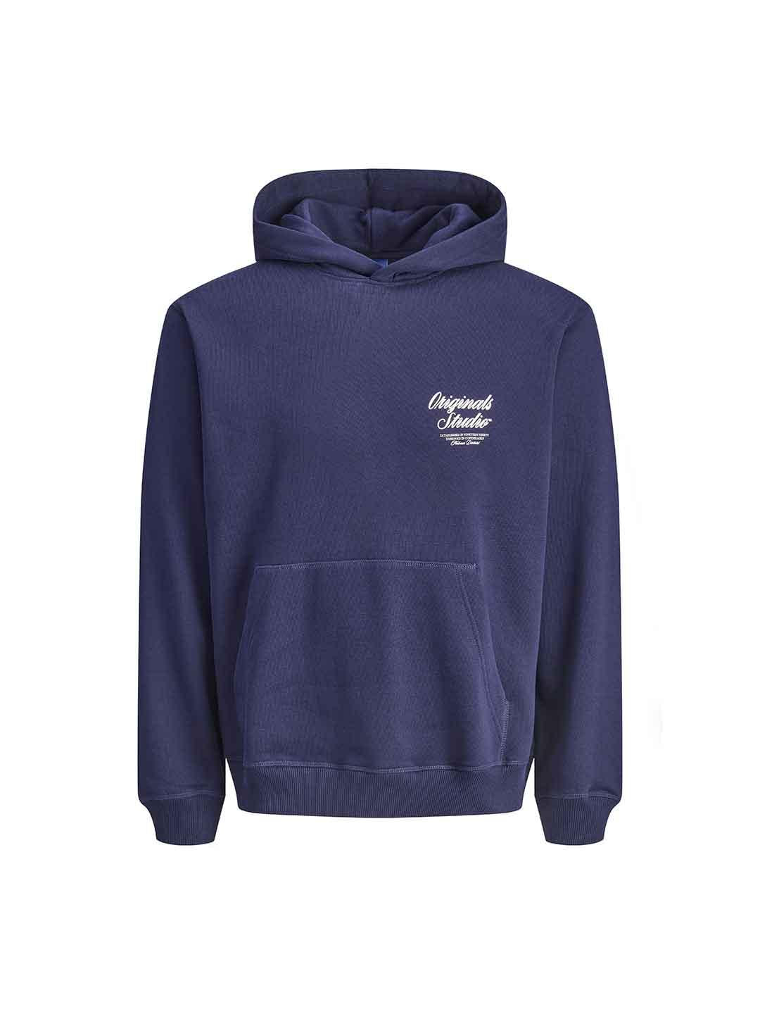 Jack & Jones felpa blu con cappuccio 12283054 BLU JACK & JONES