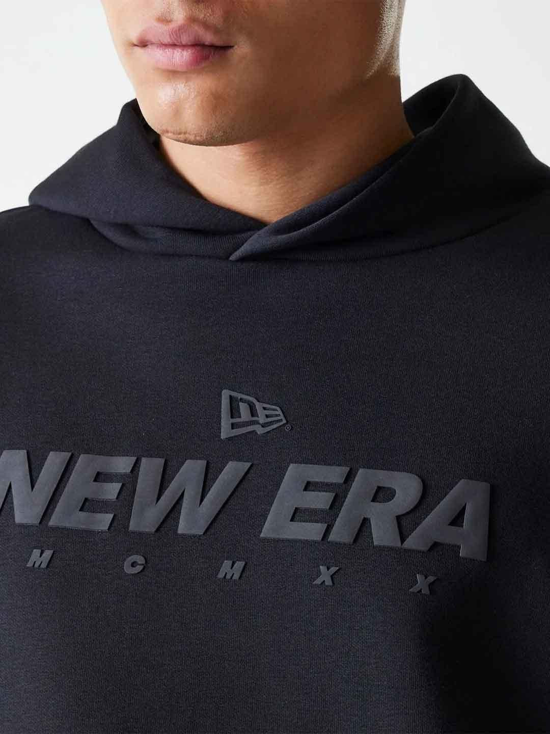 New Era felpa nero over con cappuccio 60684510 NERO NEW ERA