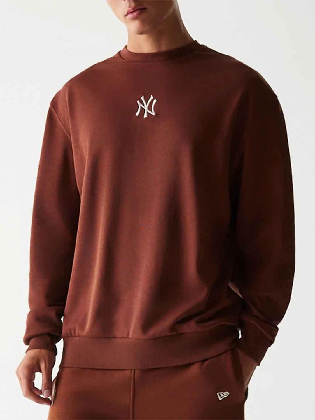 New Era felpa marrone con logo bianco 60684478 MARRONE NEW ERA