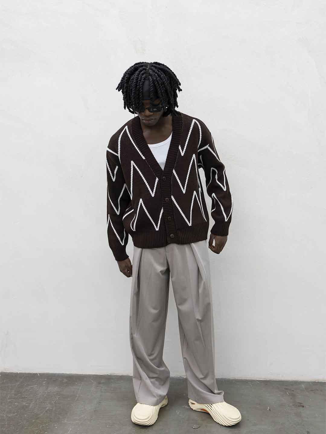 Tokyo cardigan marrone e bianco TCK009 MARRONE TOKYO