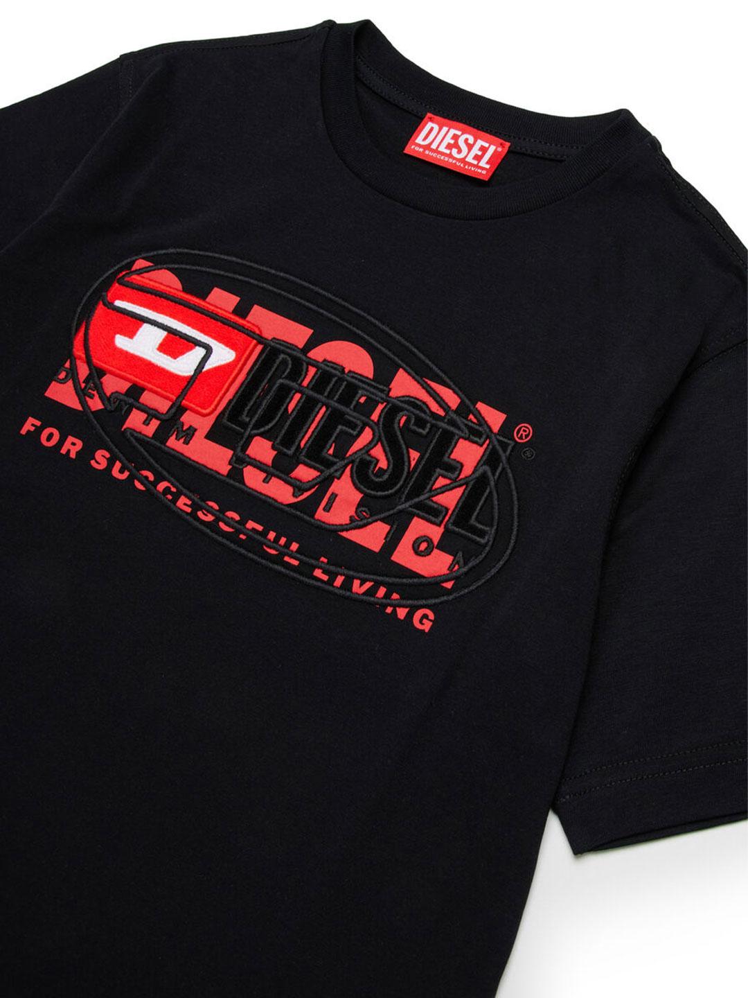 Diesel Tboxt Over t-shirt nero logata J02251 00YI9 NERO DIESEL