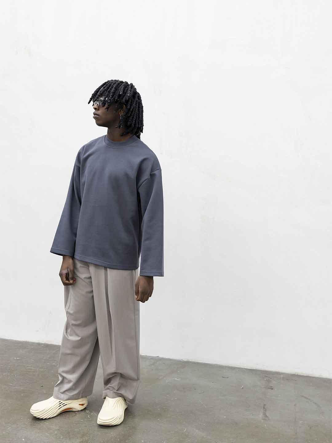 Present Day Long Perfect t-shirt grigio maniche lunghe PRS061 GRIGIO PRESENT DAY