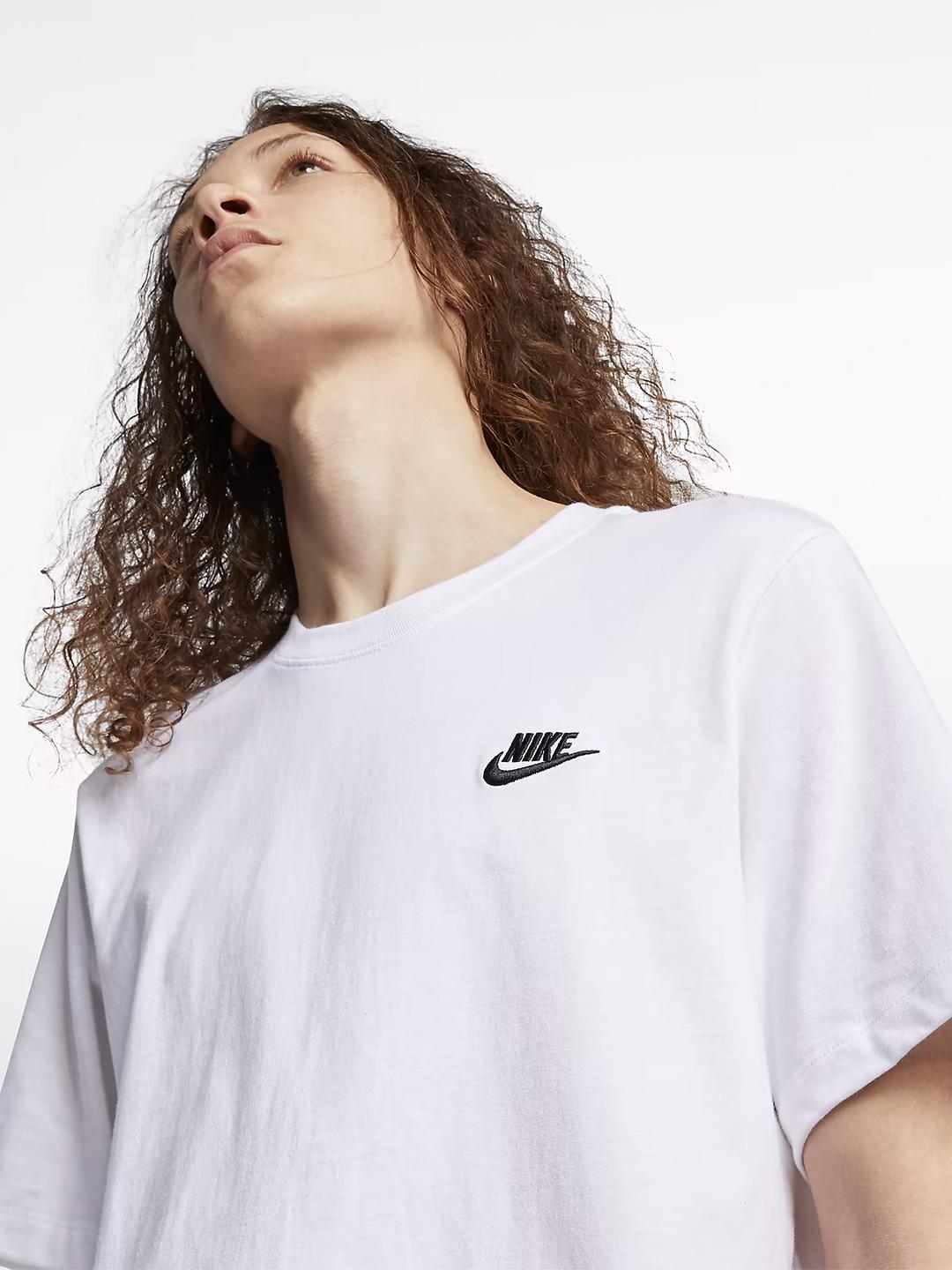 Nike t-shirt bianco con logo nero AR4997-101 BIANCO NIKE