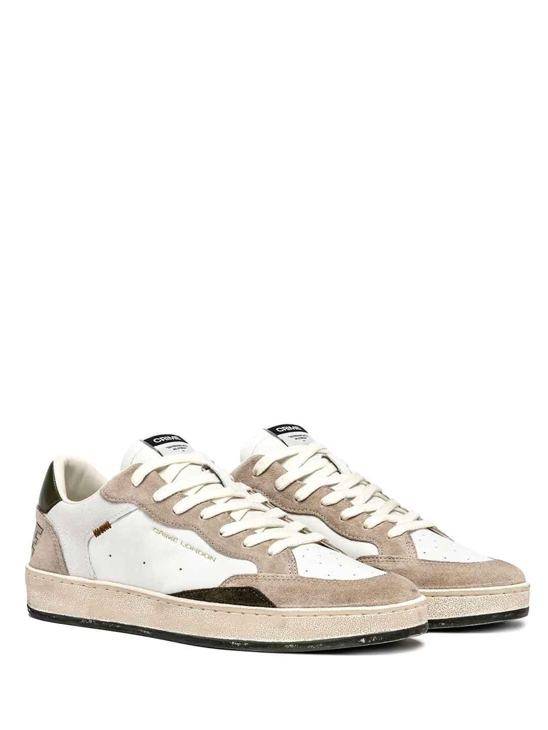 Crime Chelsea sneakers bianco con tab verde 11203 BIANCO CRIME