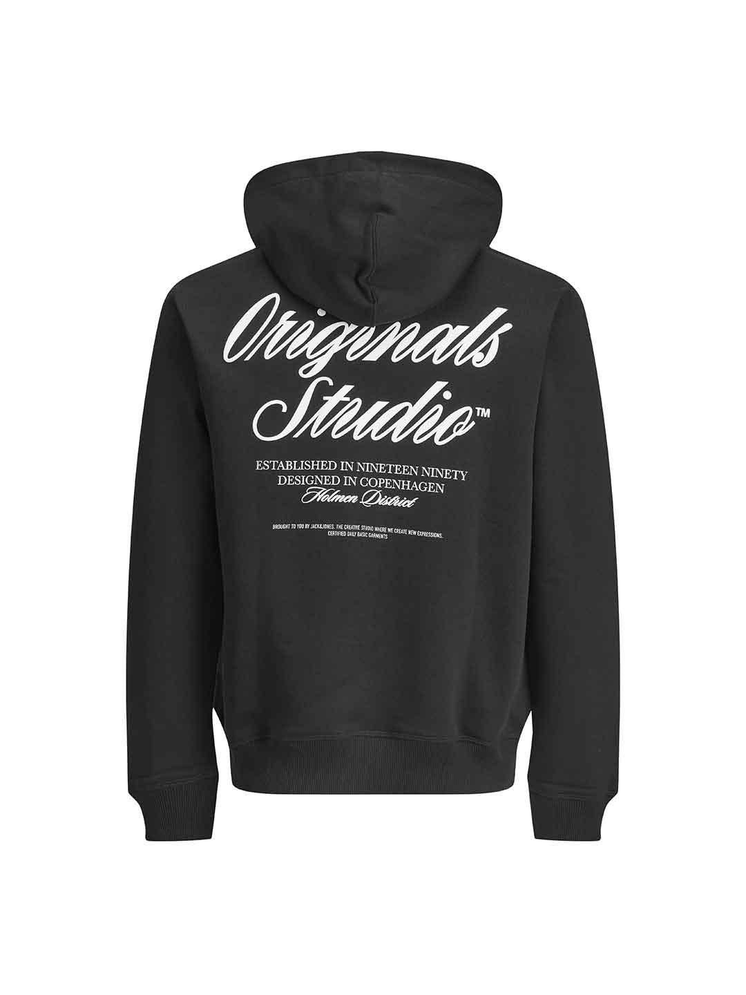 Jack & Jones felpa nero con cappuccio 12283054 NERO JACK & JONES