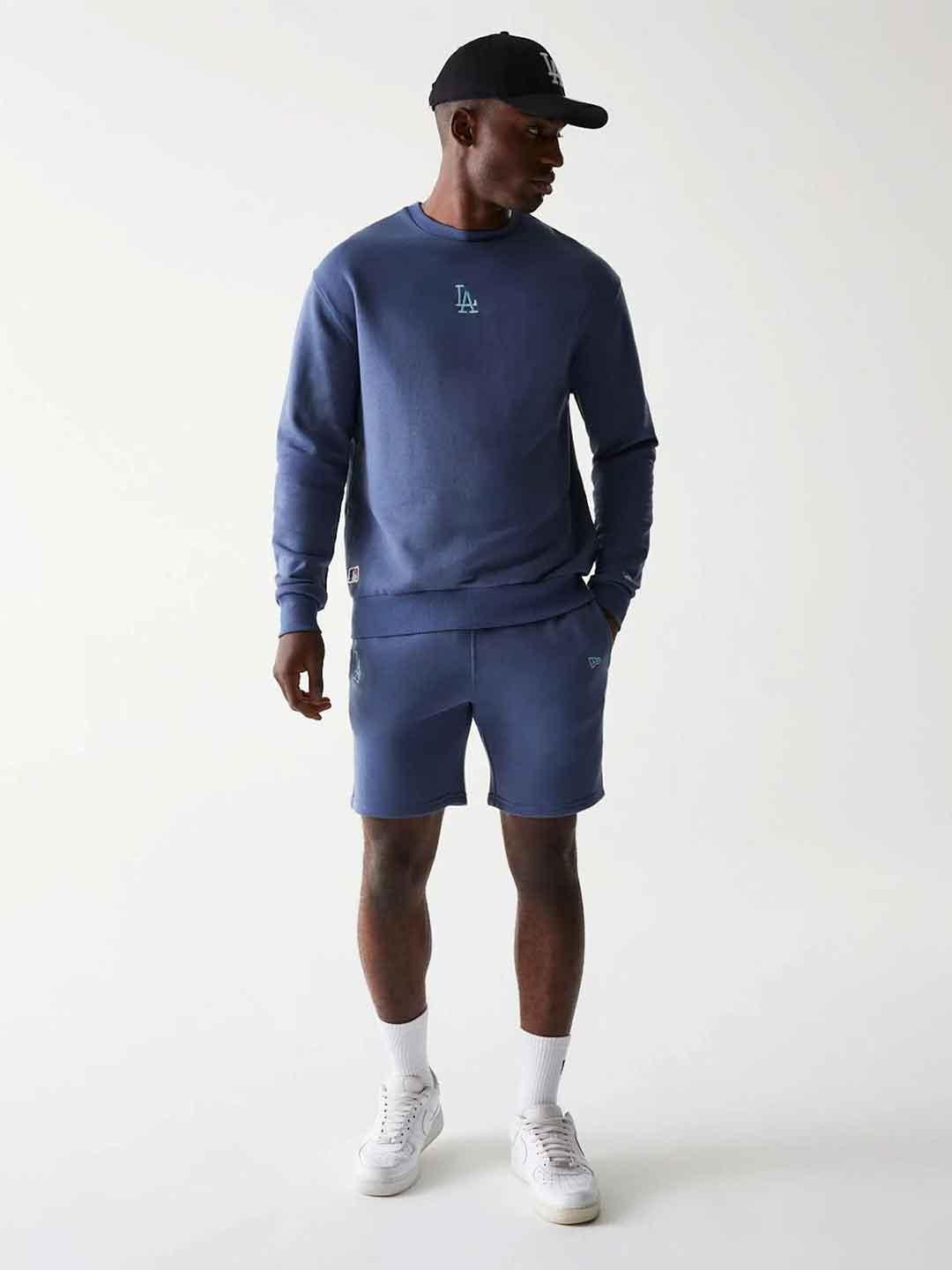 New Era felpa celeste con logo azzurro 60684482 CELESTE NEW ERA