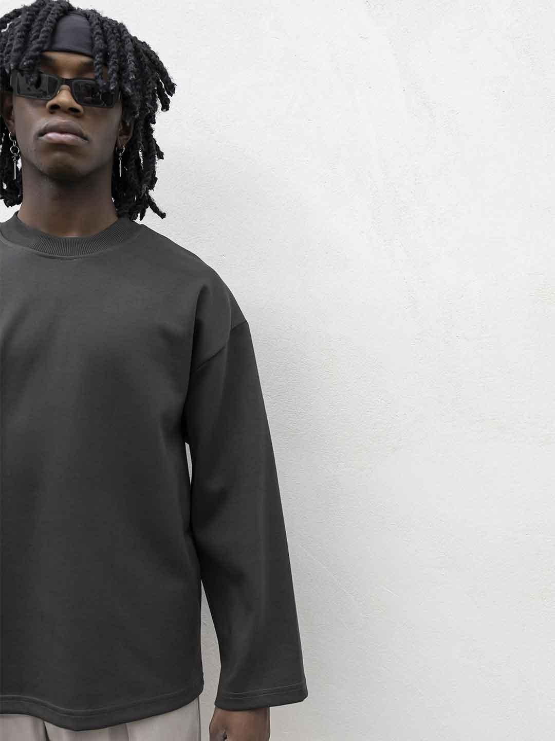 Present Day Long Perfect t-shirt marrone maniche lunghe PRS061 MARRONE PRESENT DAY