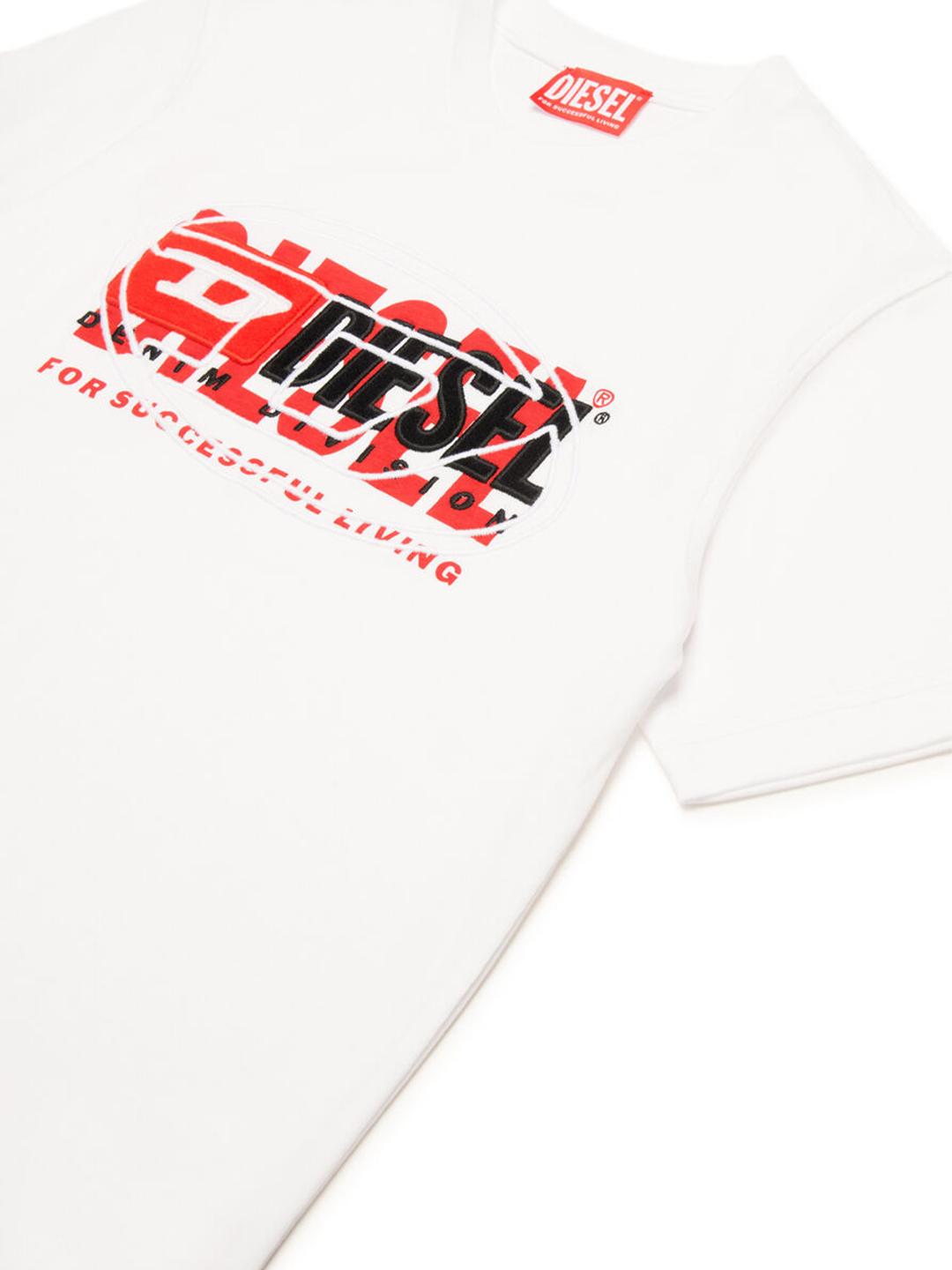 Diesel Tboxt Over t-shirt bianco logata J02251 00YI9 BIANCO DIESEL
