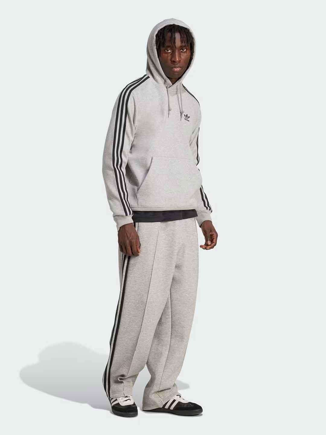 Adidas felpa grigio con cappuccio JY1376 GRIGIO ADIDAS