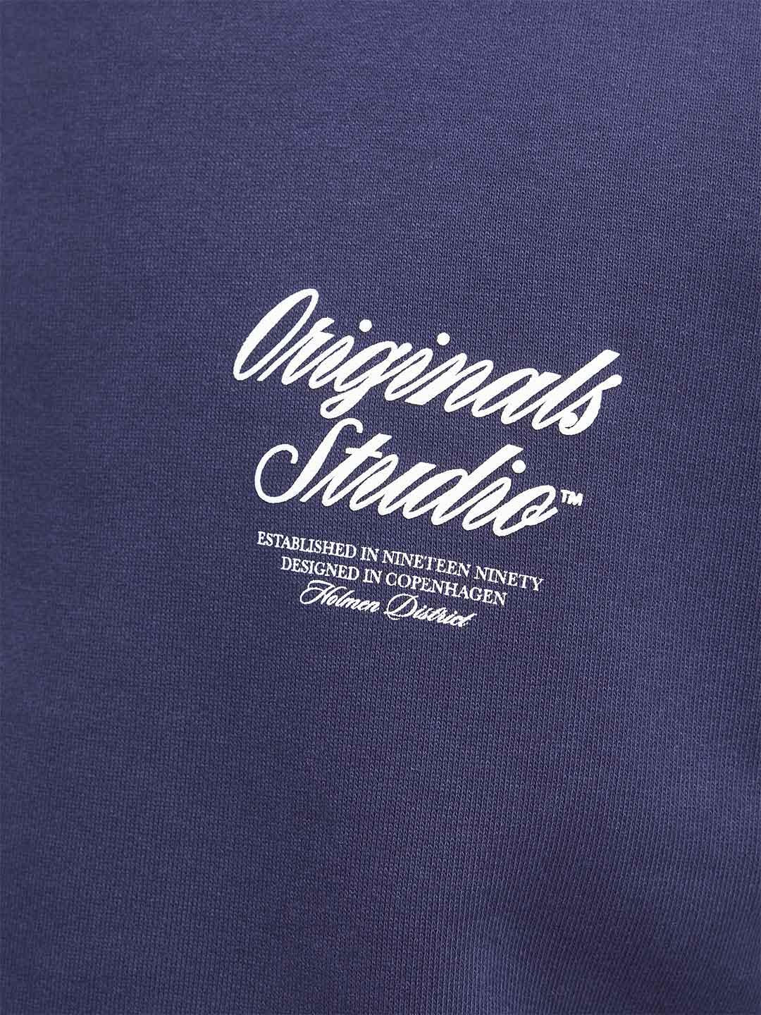 Jack & Jones felpa blu con cappuccio 12283054 BLU JACK & JONES