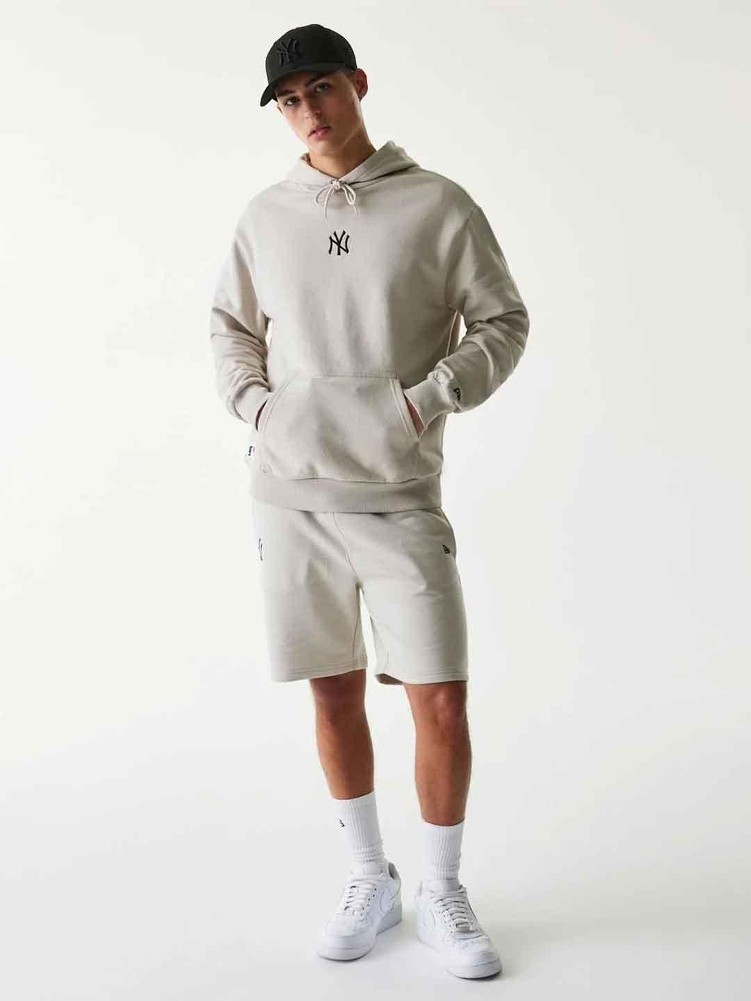 New Era felpa panna con logo nero 60675772 PANNA NEW ERA