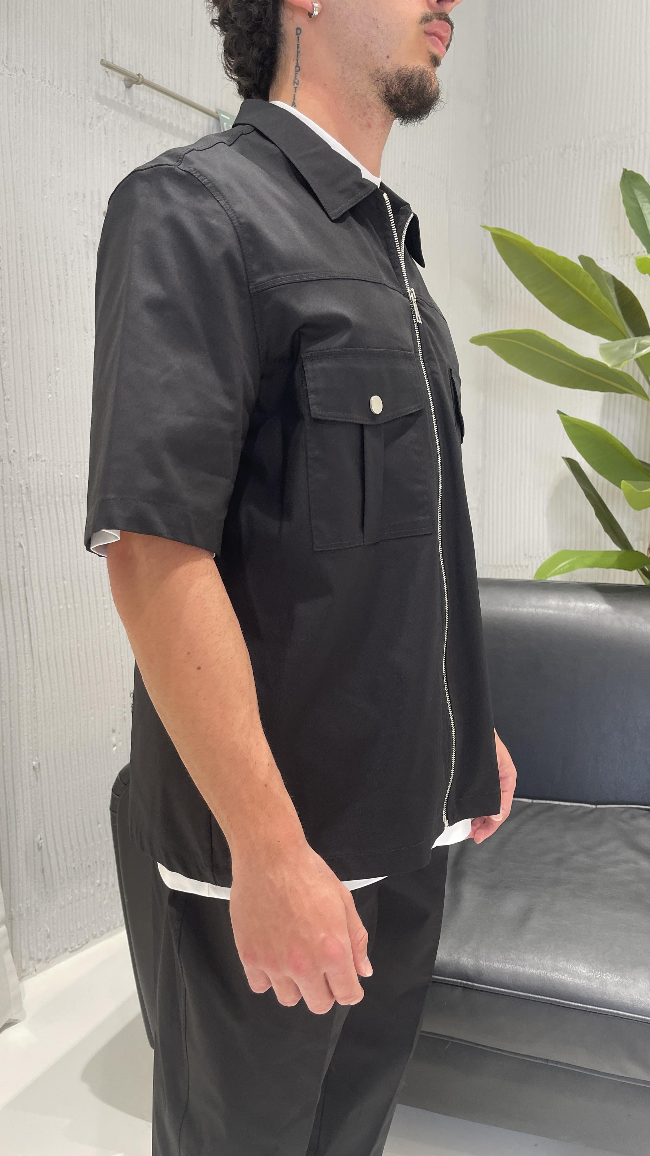 Pret A Porter camicia nero con tasconi <BR/> 70019 NERO PRET A PORTER