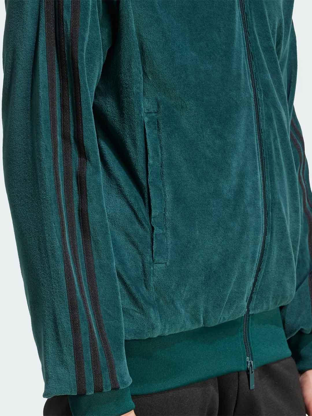 Adidas felpa verde in ciniglia JX1564 VERDE ADIDAS