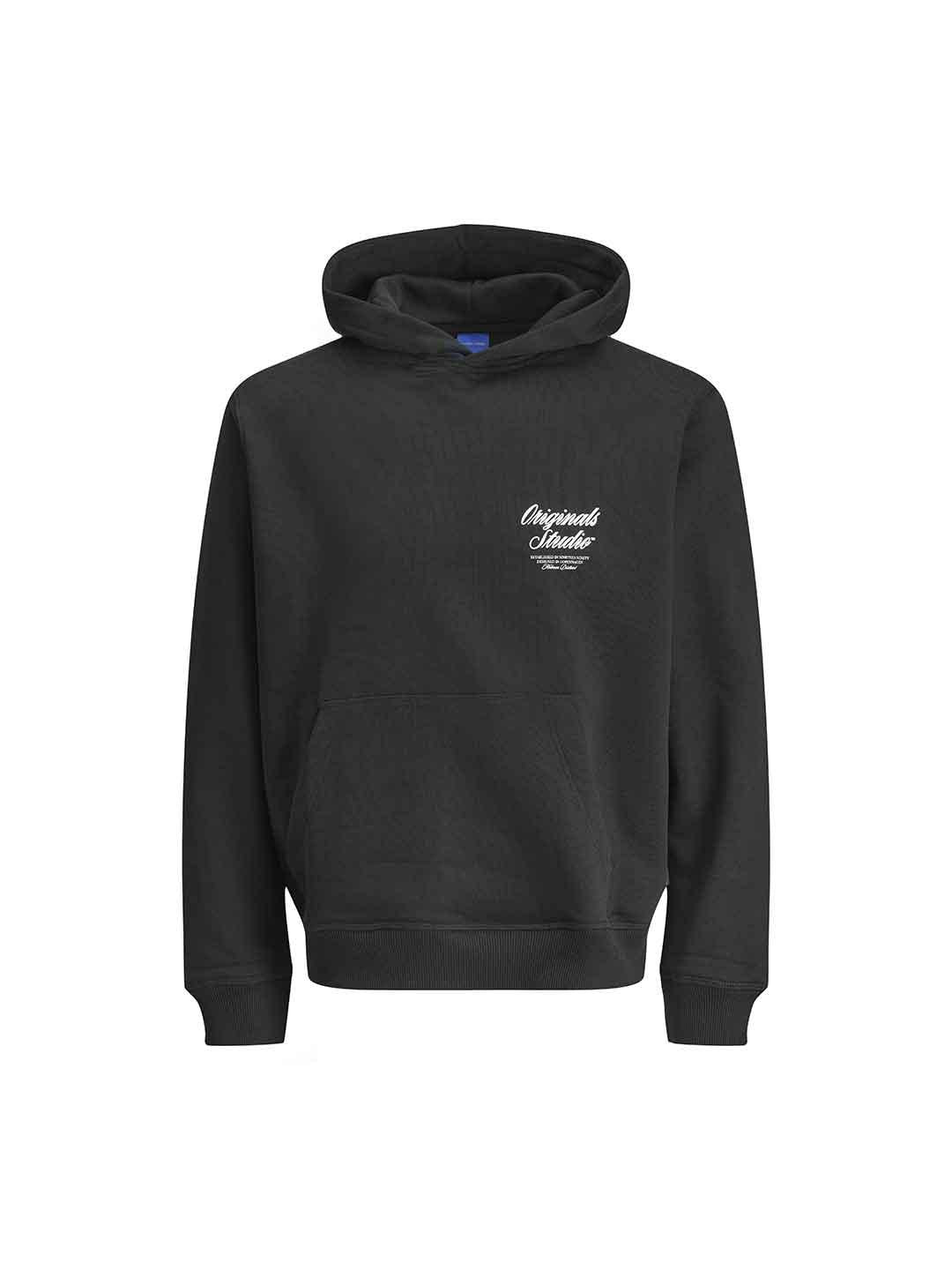 Jack & Jones felpa nero con cappuccio 12283054 NERO JACK & JONES