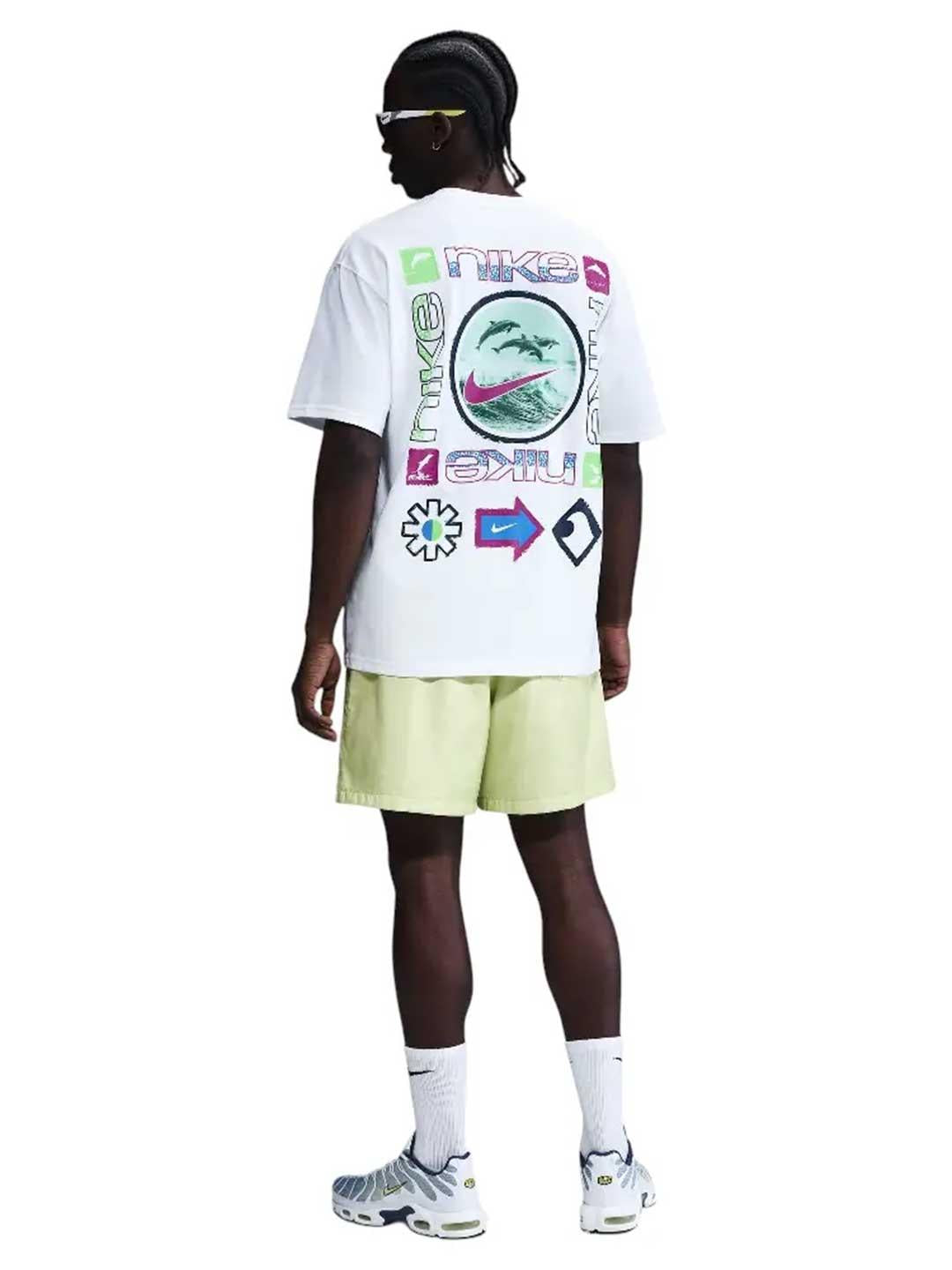 Nike t-shirt bianco con grafiche multicolor HJ0762-100 BIANCO NIKE