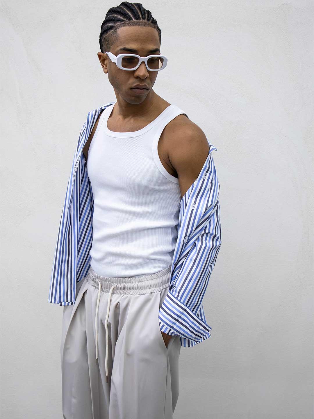 Tokyo camicia celeste a righe TKN045 CELESTE TOKYO