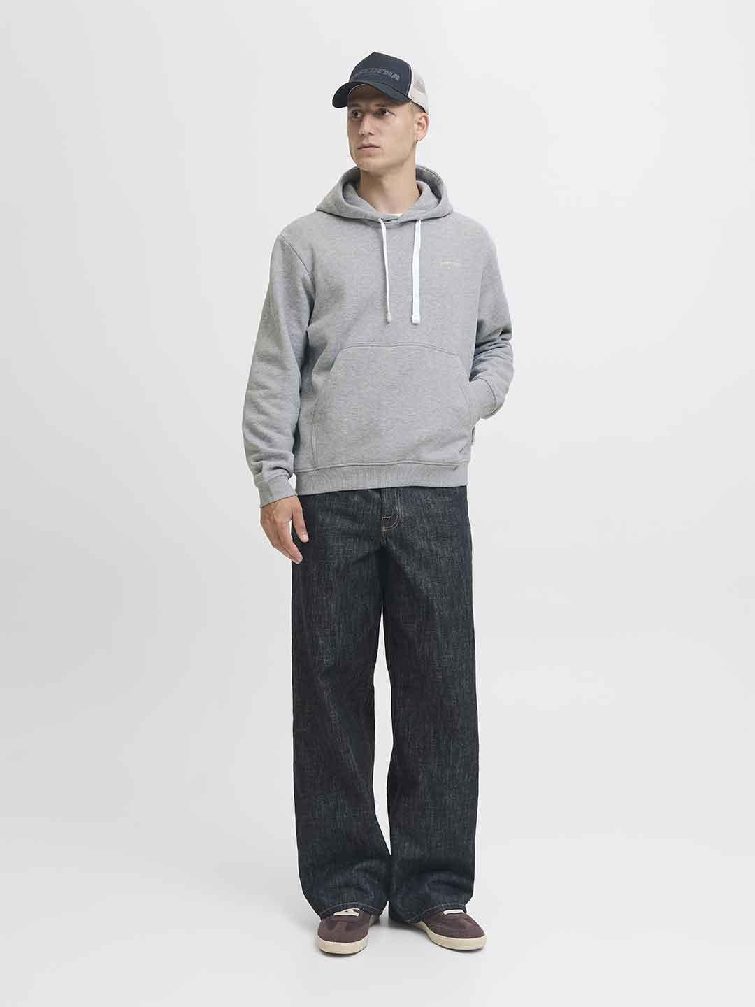 Jack & Jones felpe grigio con cappuccio 12282973 GRIGIO JACK & JONES