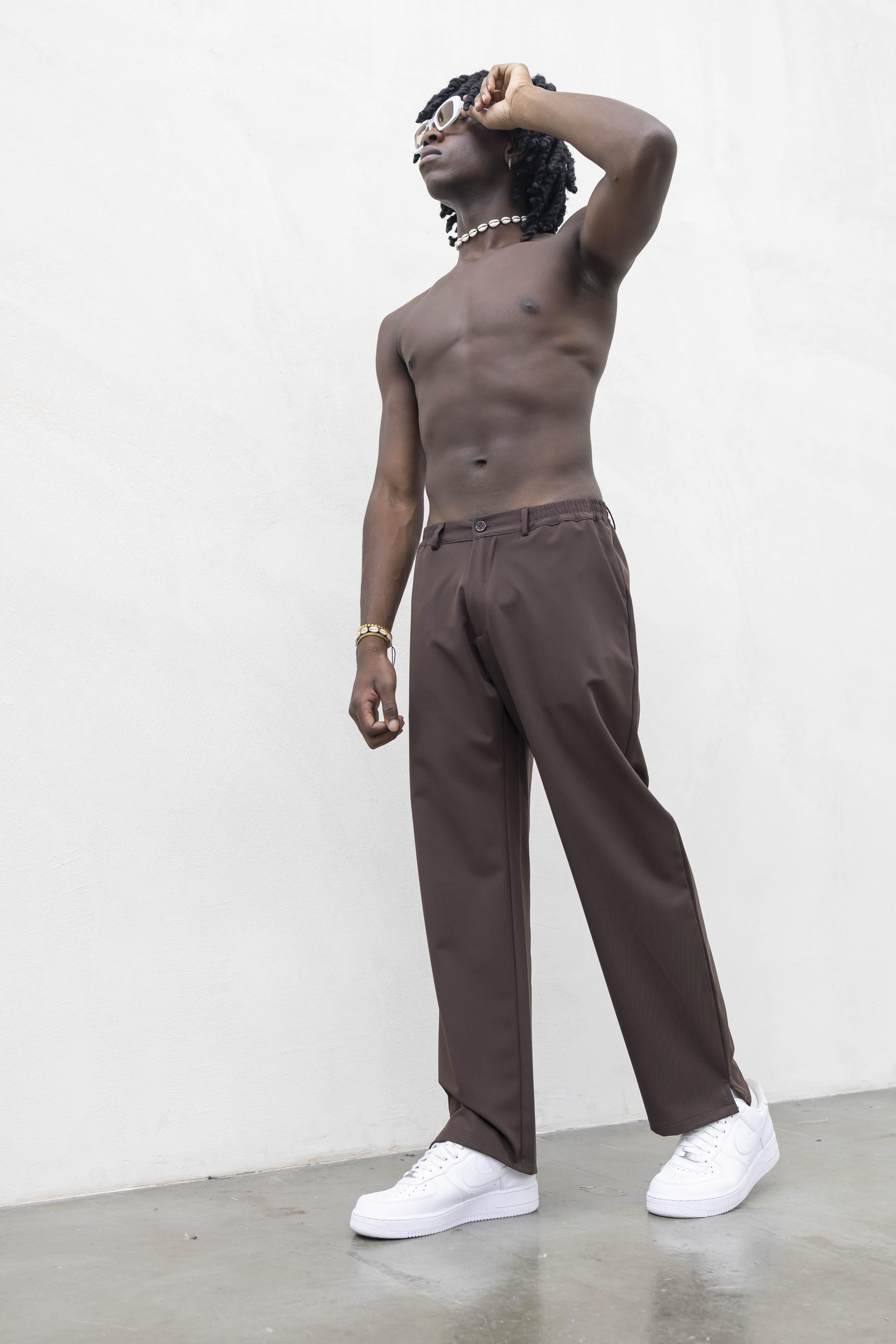 Tokyo pantaloni marrone simply con spacchetti TKO003 MARRONE TOKYO