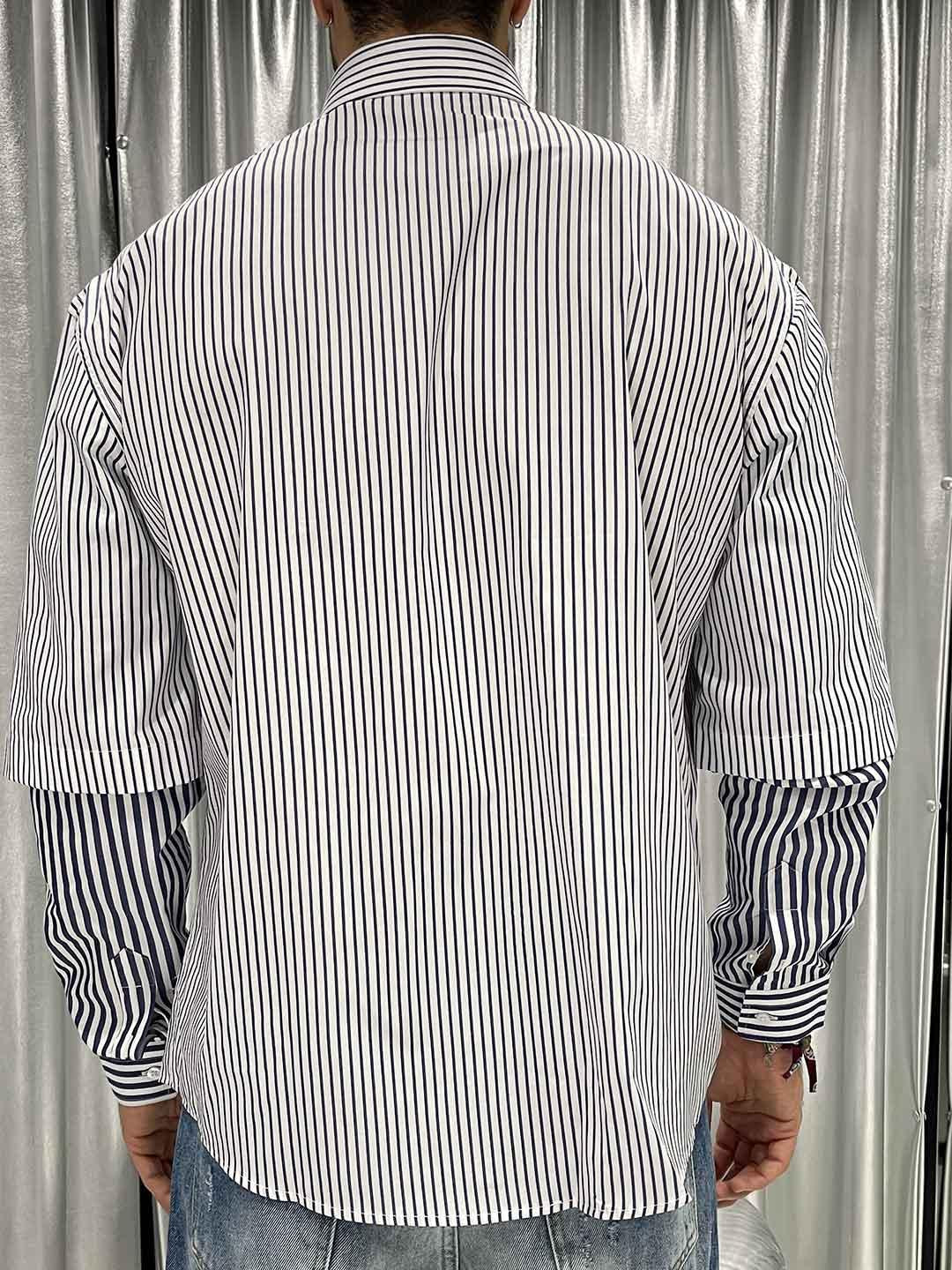 All Or Nothing camicia blu a righe CAMICIA BLU ALL OR NOTHING