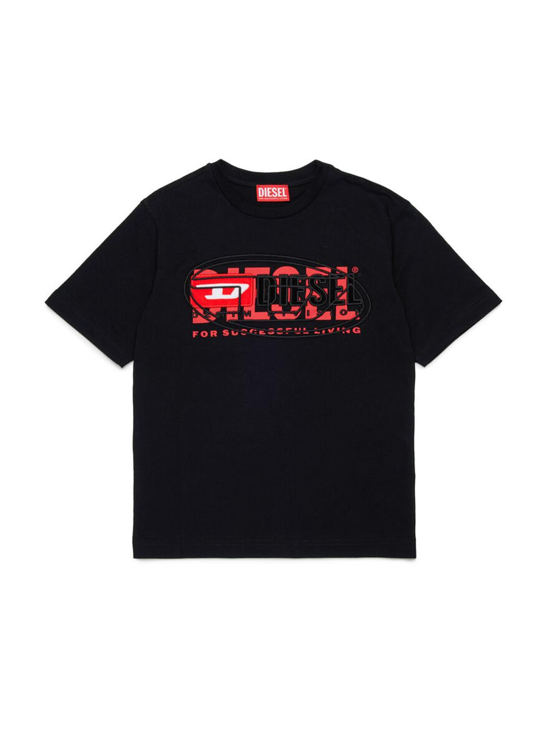 Diesel Tboxt Over t-shirt nero logata J02251 00YI9 NERO DIESEL