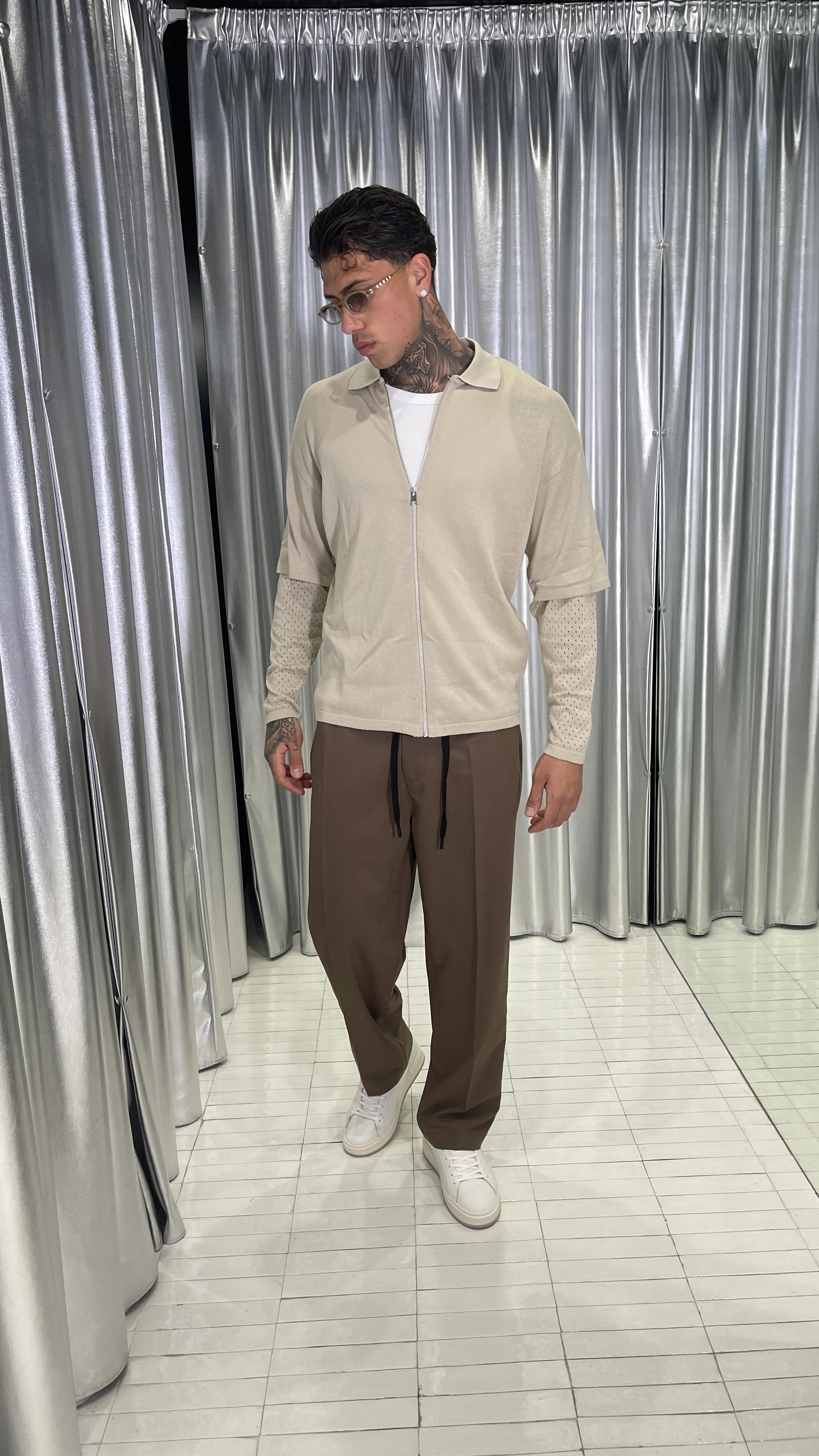 All Five Rio polo beige con zip RIO BEIGE ALL FIVE