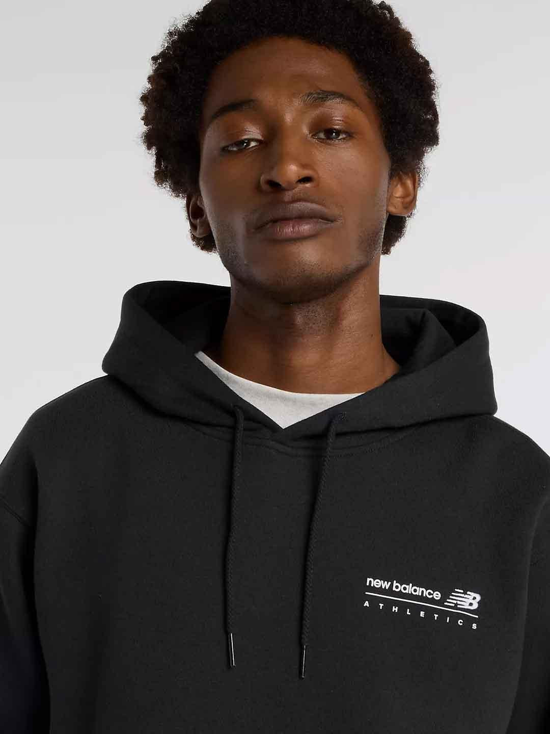 New balance felpa nero con cappuccio regolabile MT53528BK NERO NEW BALANCE