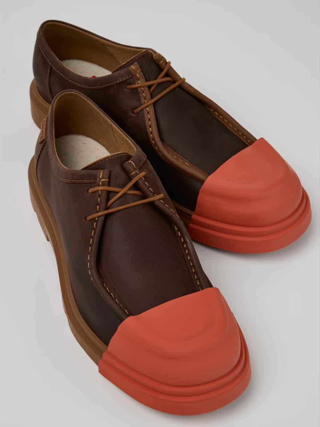 Camper Junction sneakers marrone con punta arancio KI00872 038 MARRONE CAMPER