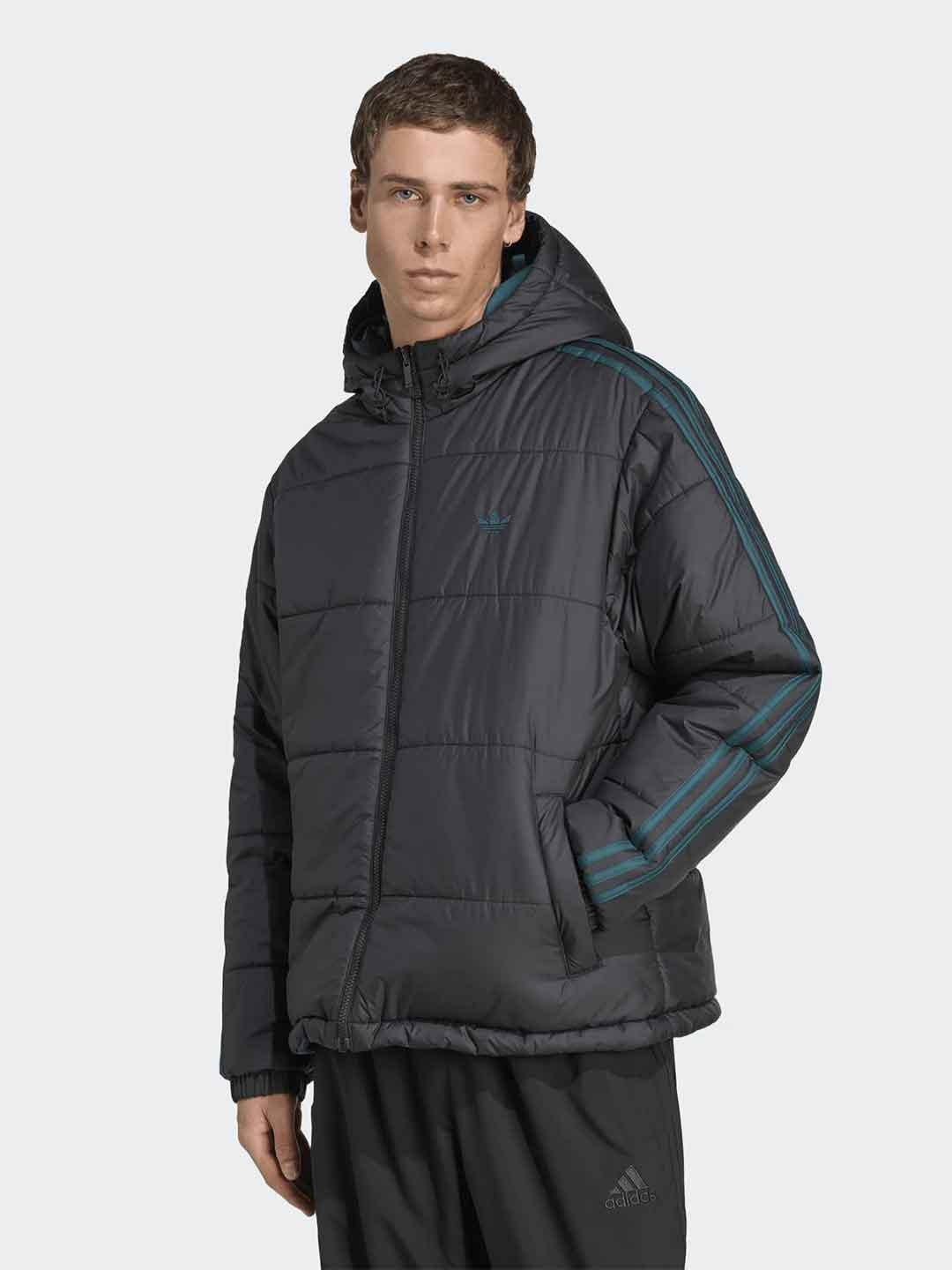 Adidas piumino nero e verde reverse JX6447 NERO ADIDAS