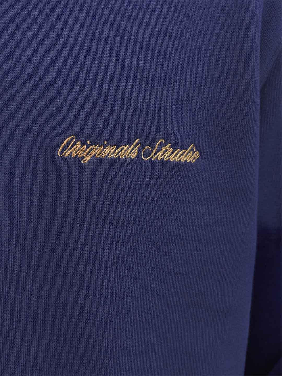 Jack & Jones felpa blu con metà zip 12282899 BLU JACK & JONES