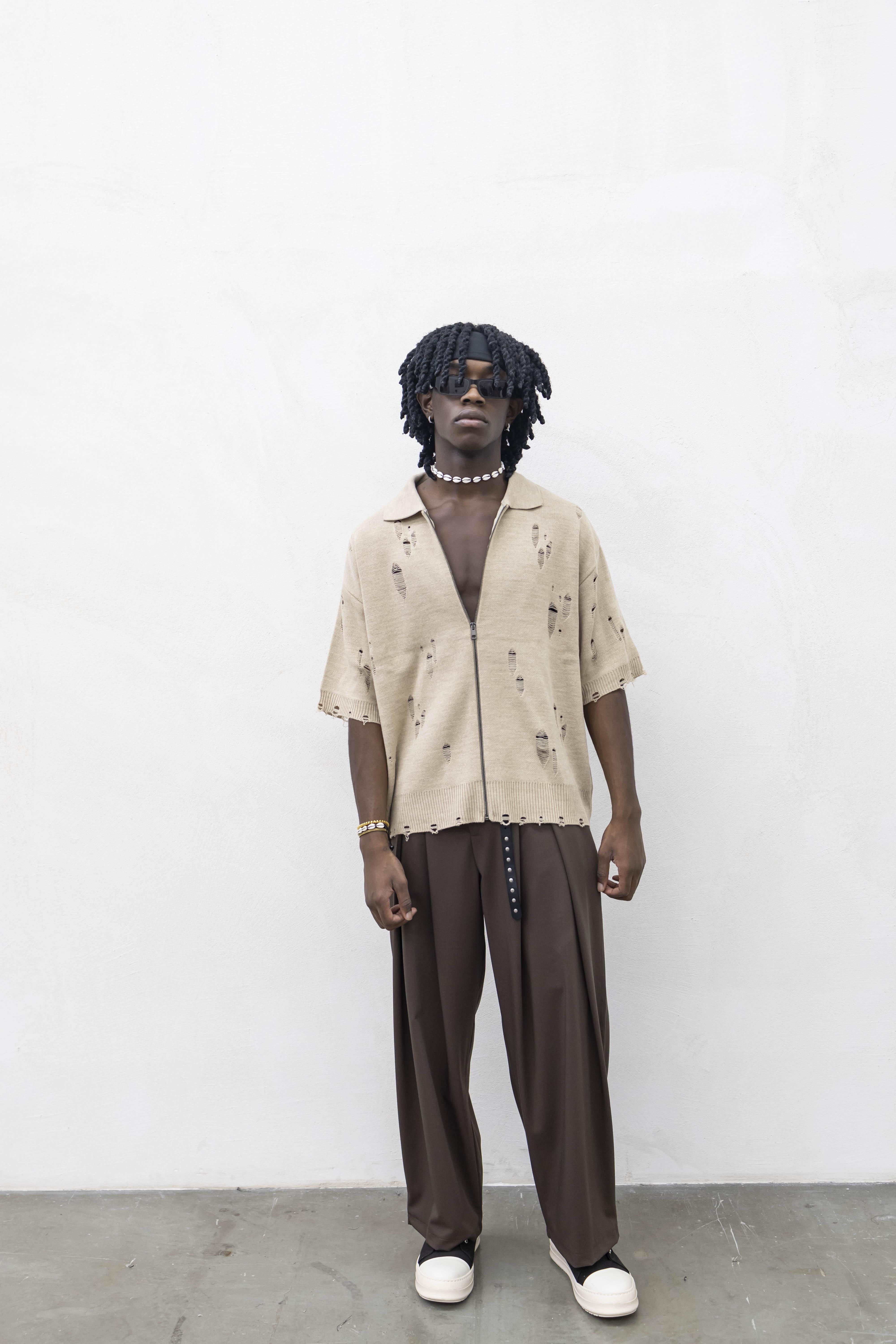 Tokyo polo beige con zip TCK001 BEIGE TOKYO