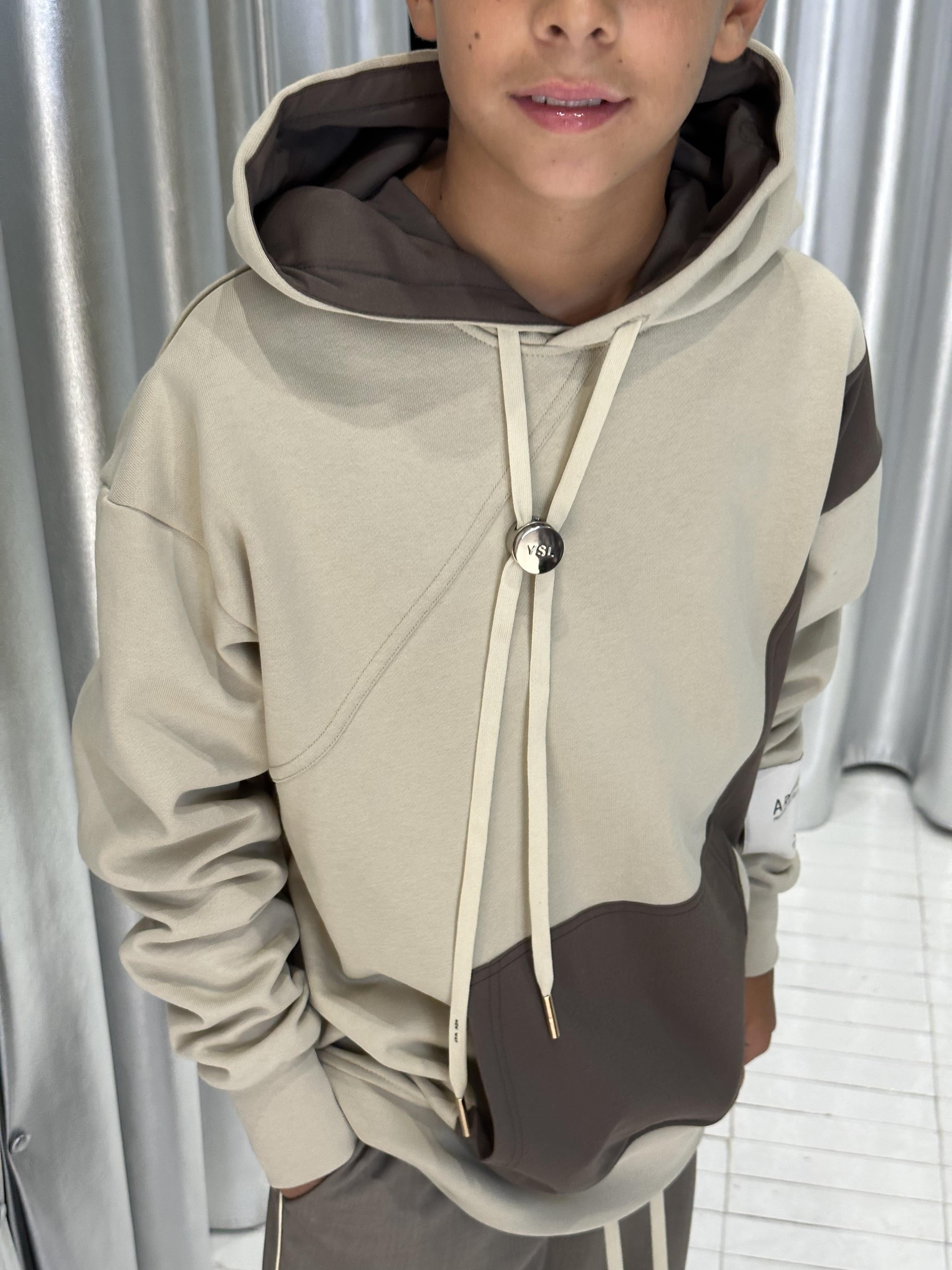 Yes London felpa kids beige con cappuccio JR5064 BEIGE YES LONDON