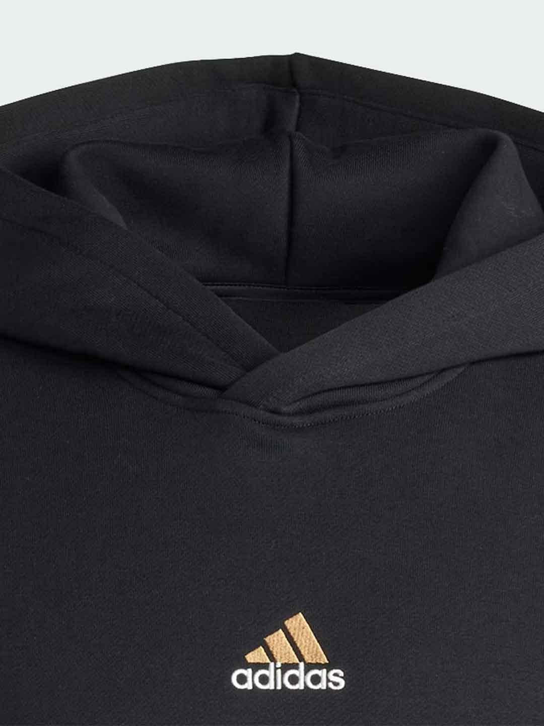 Adidas felpa nero con logo beige JY2797 NERO ADIDAS