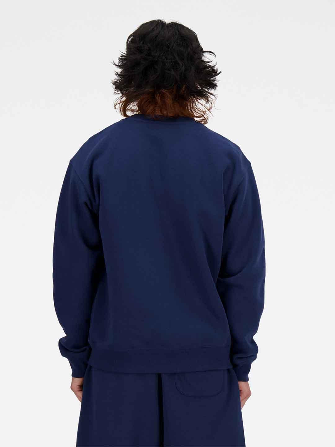 New Balance felpa blu girocollo MT41510NNY BLU NEW BALANCE