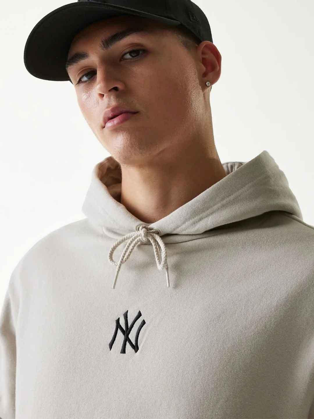 New Era felpa panna con logo nero 60675772 PANNA NEW ERA