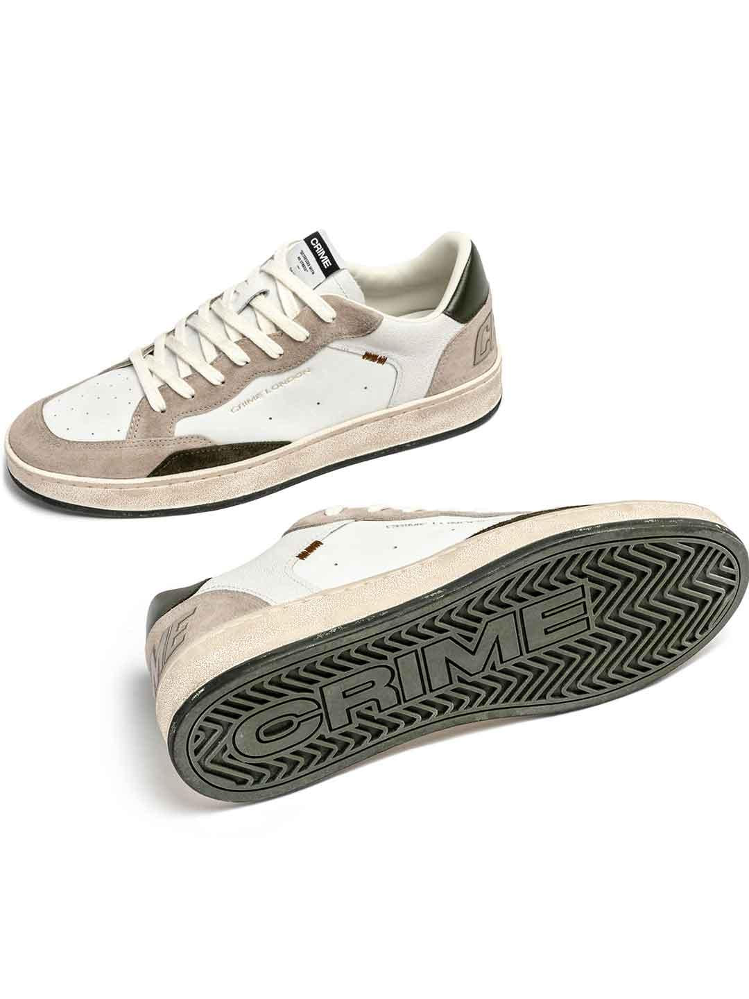 Crime Chelsea sneakers bianco con tab verde 11203 BIANCO CRIME