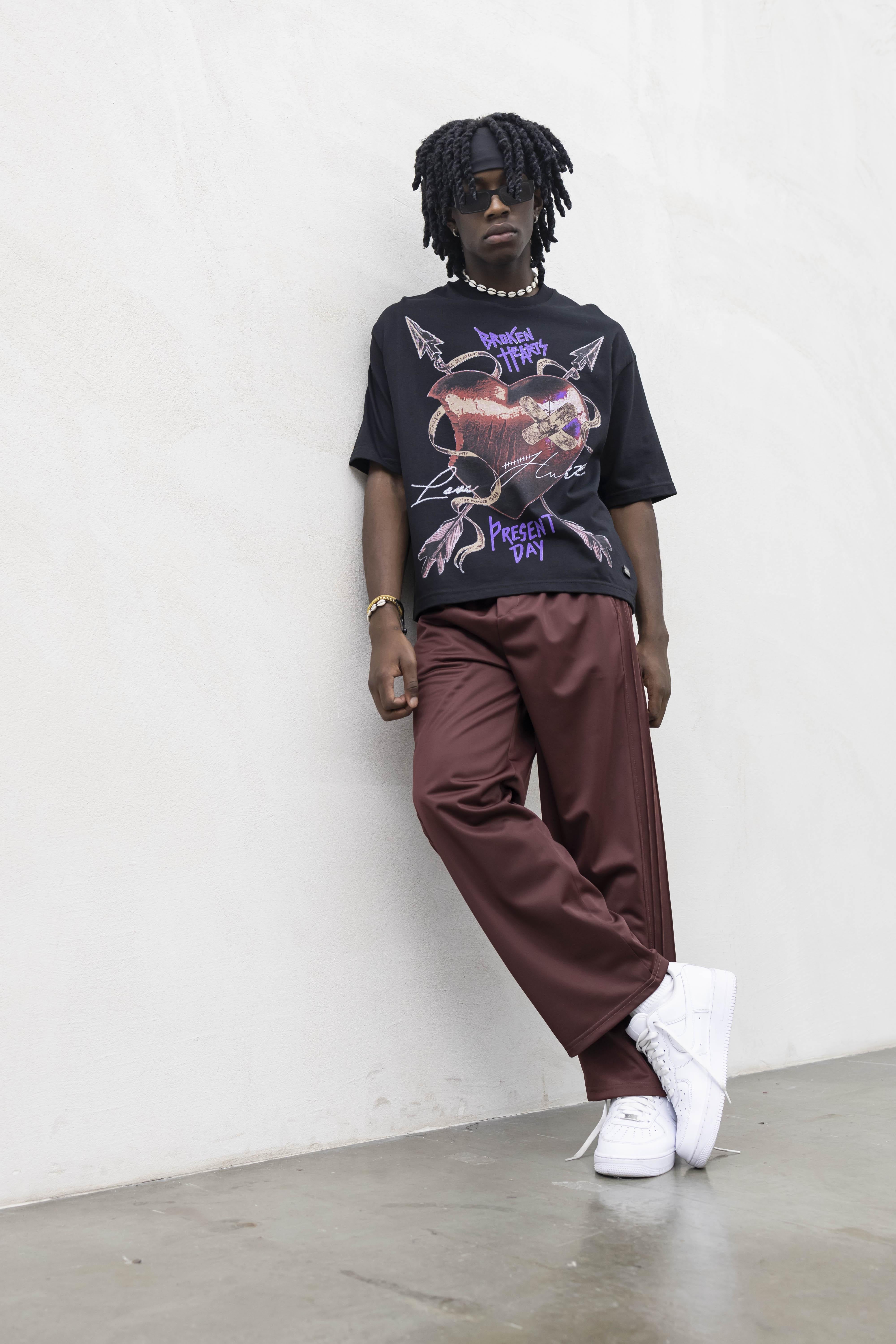 Present Day t-shirt nero con cuore PRS025 NERO PRESENT DAY