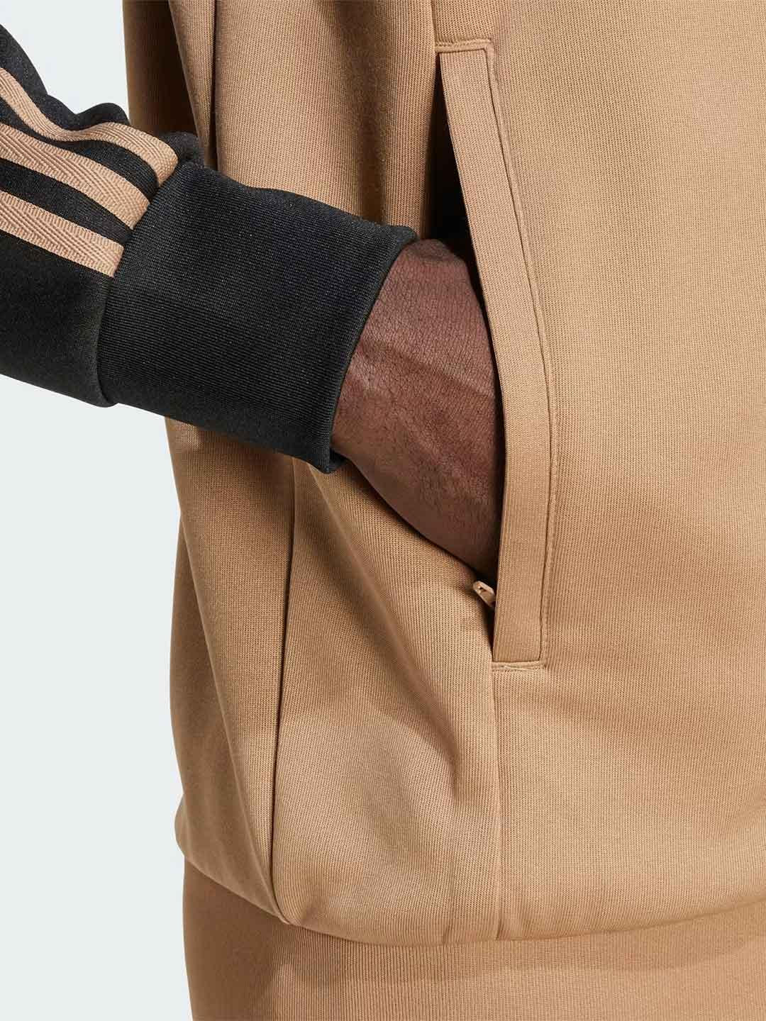 Adidas Adicolor felpa beige con zip JY1292 BEIGE ADIDAS