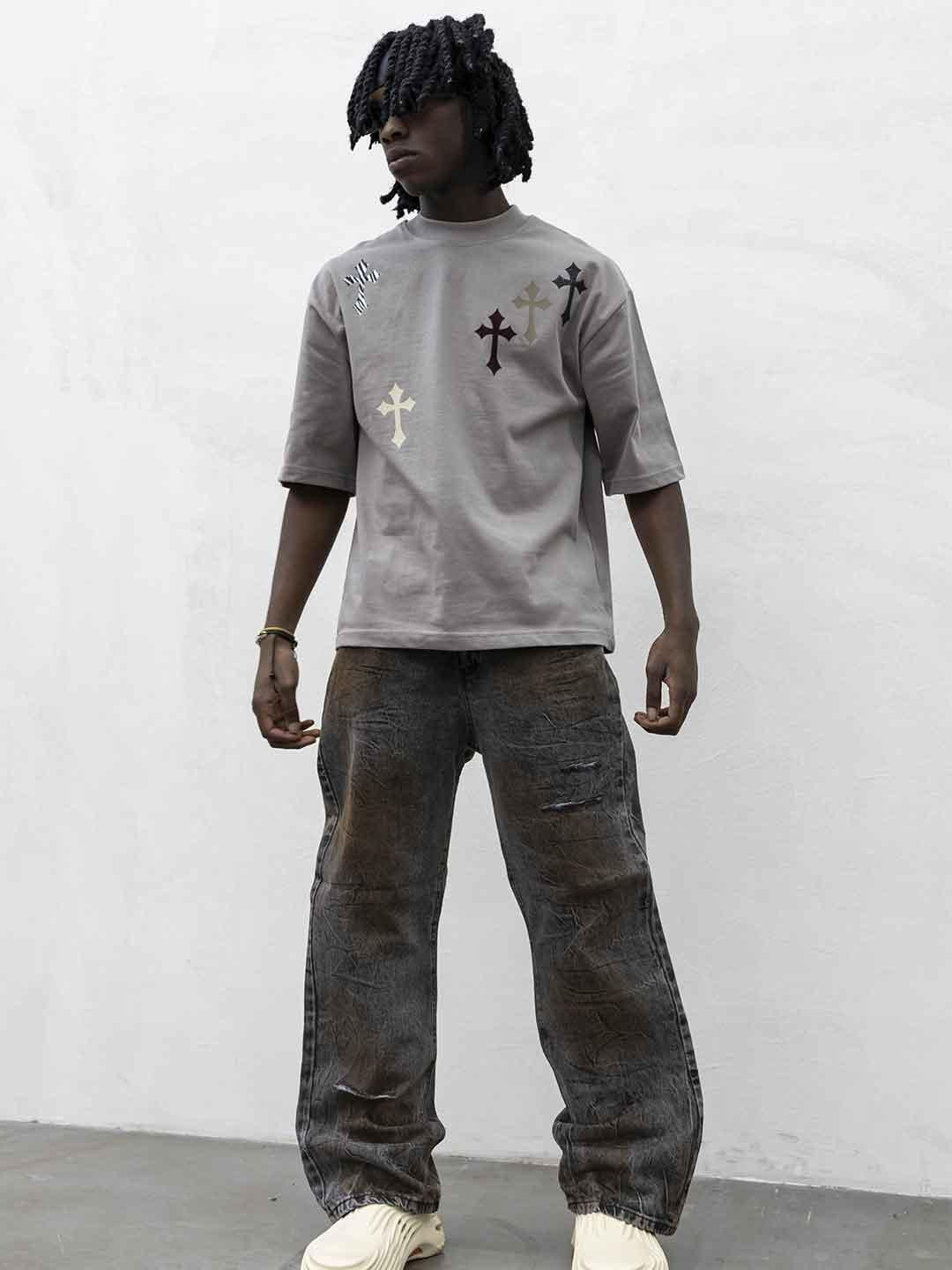 Tokyo t-shirt fango con croci RB003 FANGO TOKYO