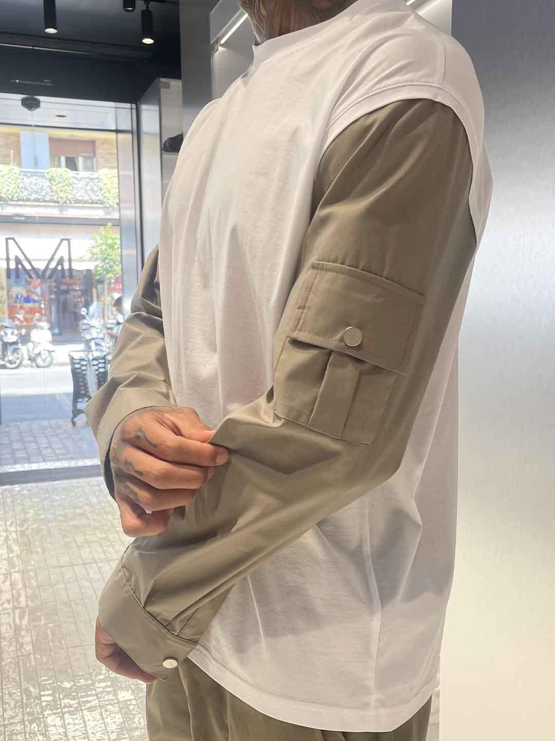 Pret A Porter t-shirt verde manica in contrasto 20014 VERDE PRET A PORTER