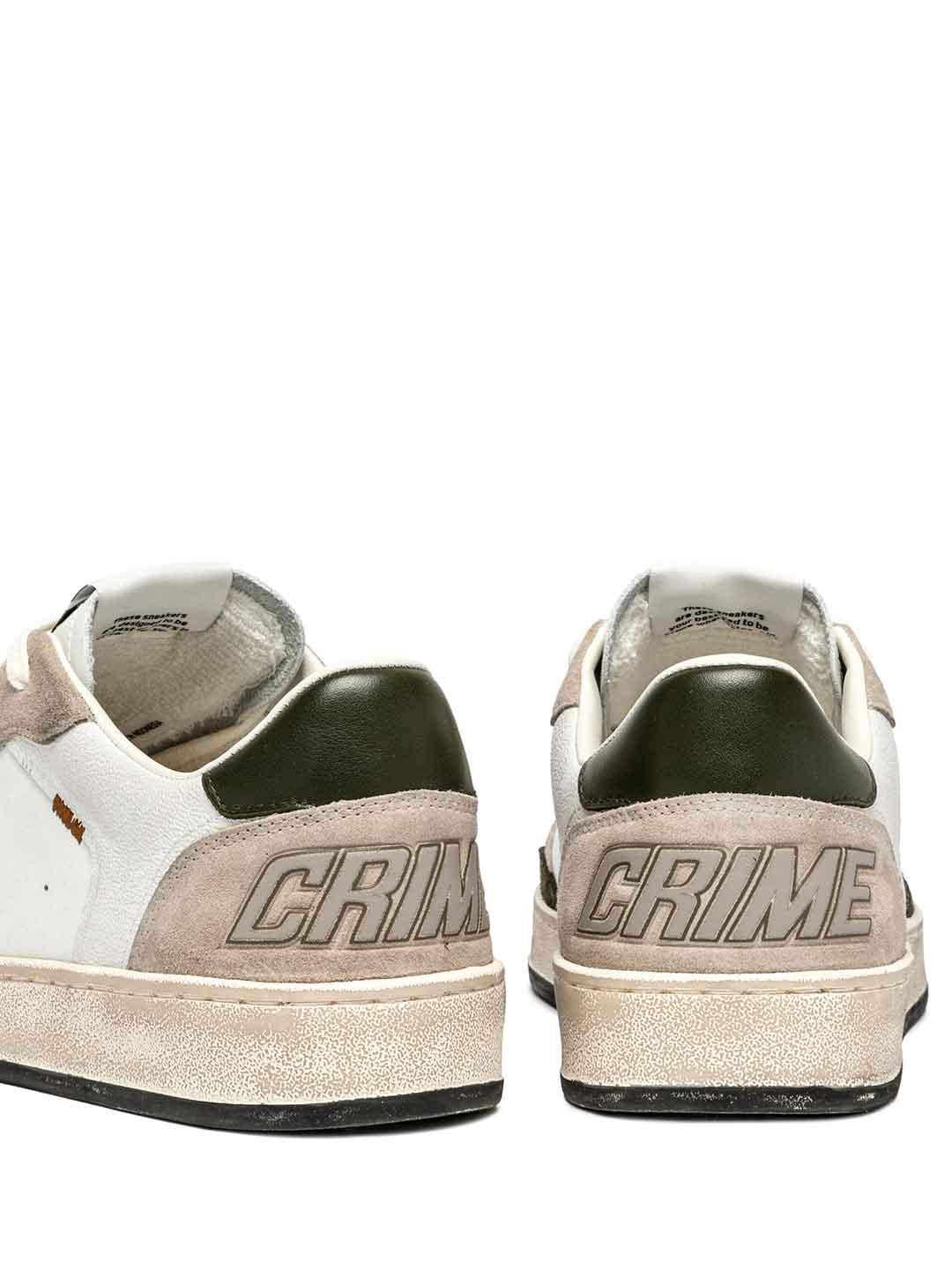 Crime Chelsea sneakers bianco con tab verde 11203 BIANCO CRIME