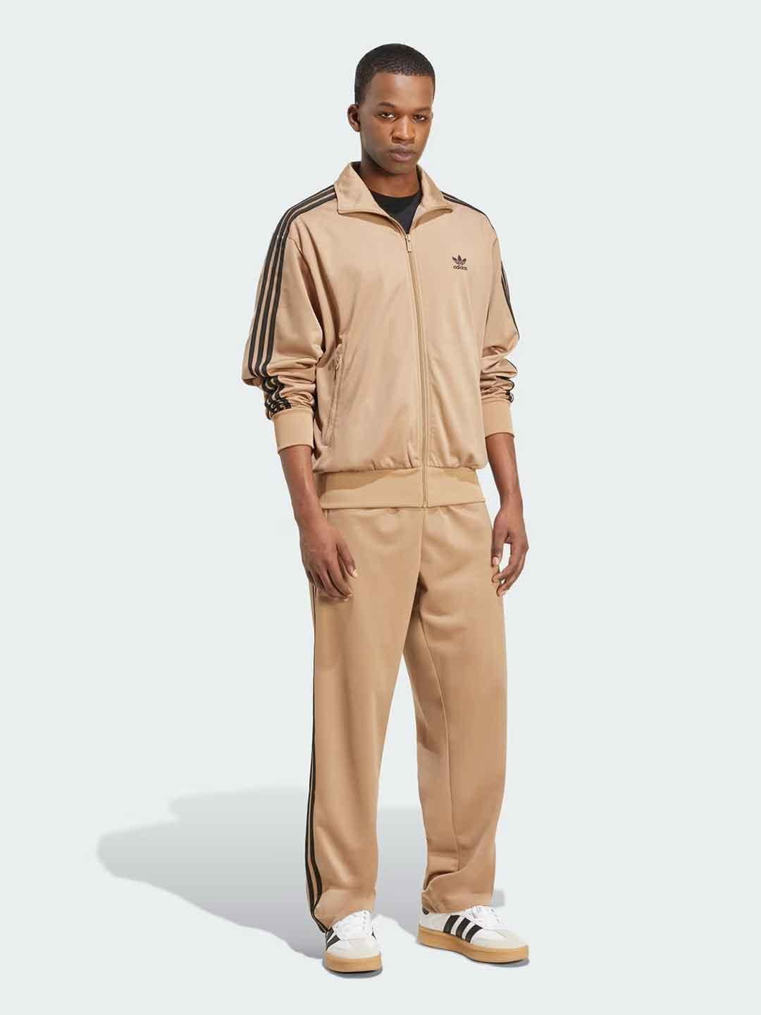 Adidas Adicolor felpa beige con bande nere JY6366 BEIGE ADIDAS